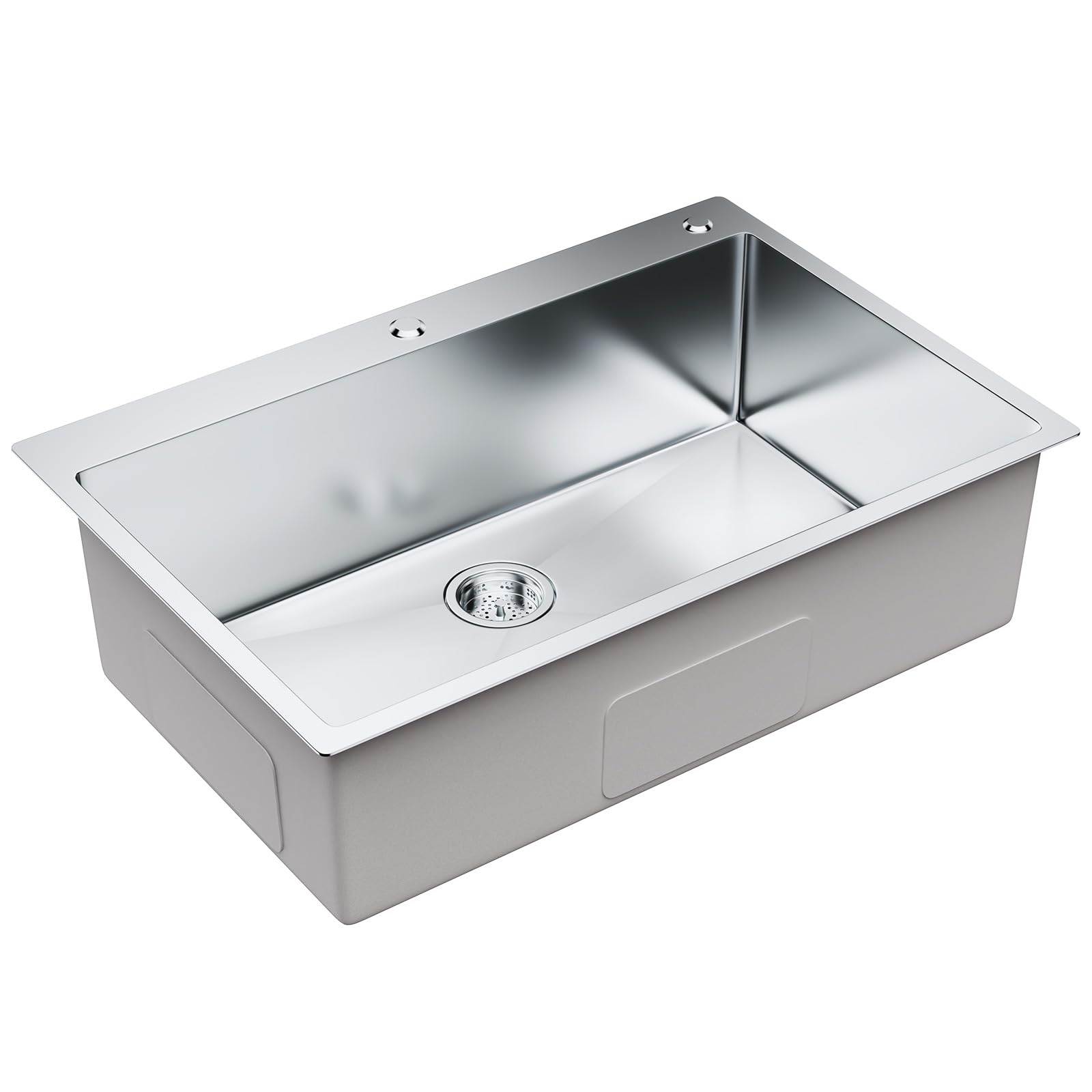 VEVOR 33 Inch 304 Stainless Steel Drop-In Kitchen Sink - Single Bowl Top Mount Sink with Accessories for Dishwasher, Workstation, RV, Prep Kitchen & Bar - Perfect for Home, Restaurant & Commercial Use