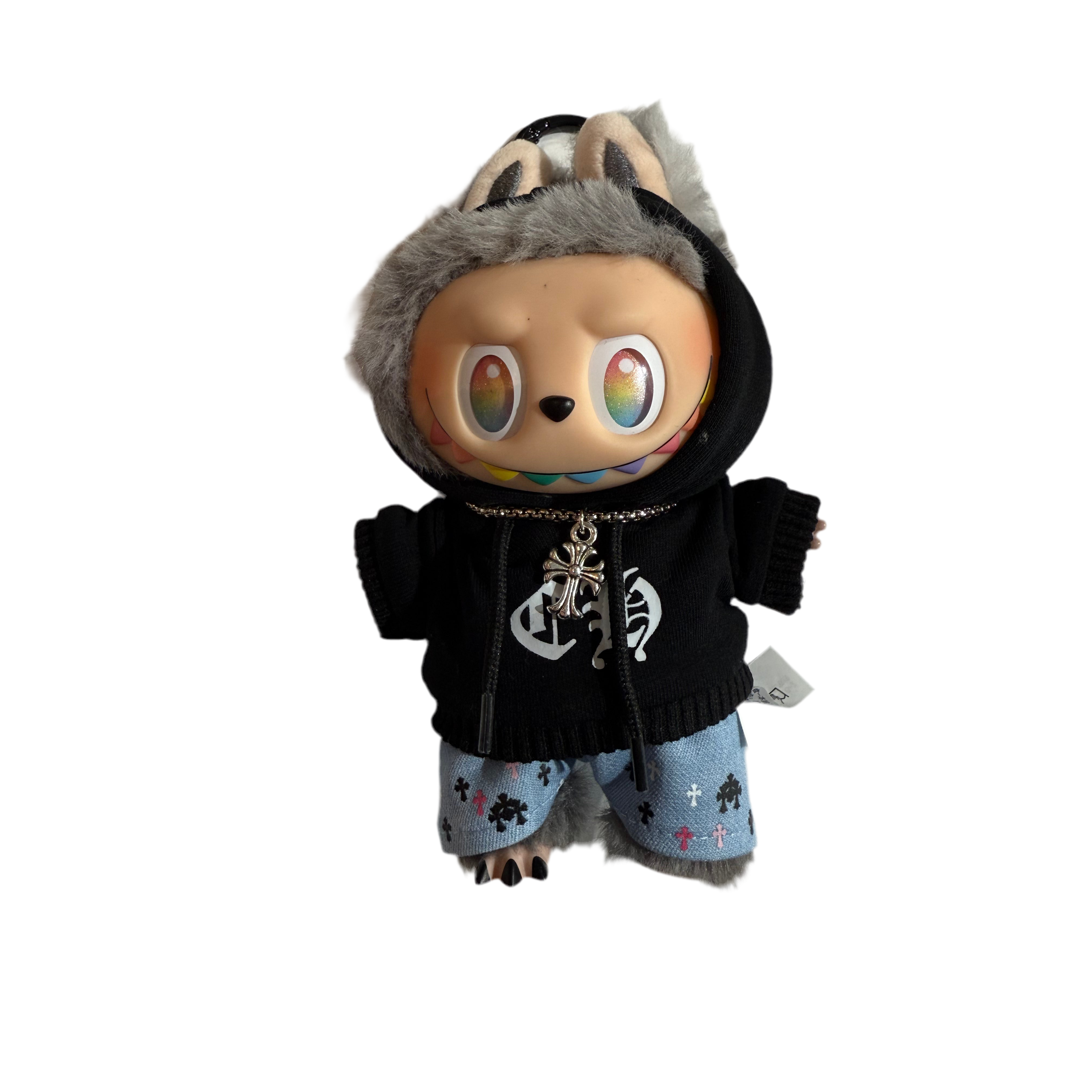 Labubu Outfit 'Chrome Hearts' - Stylish Designer Doll Clothes for Collectors | Perfect for Display, Photography & Fashion Doll Enthusiasts