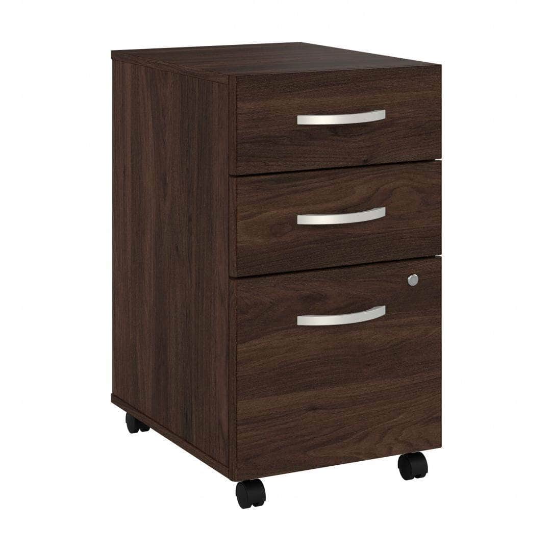 Zaniah 3-Drawer Mobile File Cabinet with Locking Wheels - Black, White, Gray (3 Colors) - Perfect for Office, Home, or School Organization and Document Storage