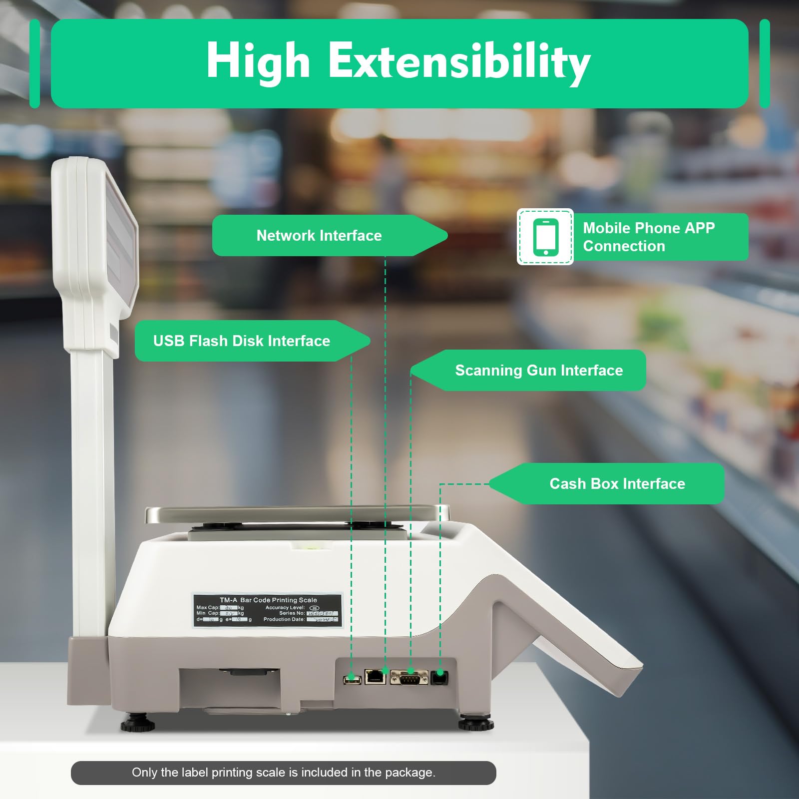 66LBs Digital Commercial Food Scale with Price Calculator & TD Printer - Accurate Weighing for Deli Meat, Groceries, Farmers' Markets & Retail Stores | Perfect for Pricing, Inventory & Checkout