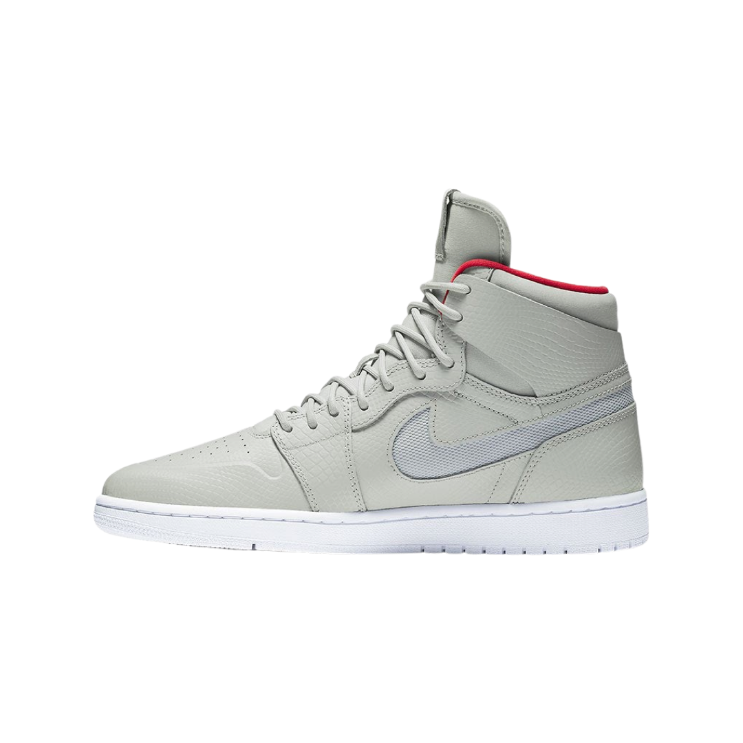 Air Jordan 1 Retro High Nouveau Sneakers - Pure Platinum & Bright Crimson Colorway - Men's Basketball Shoes for Streetwear & Casual Fashion