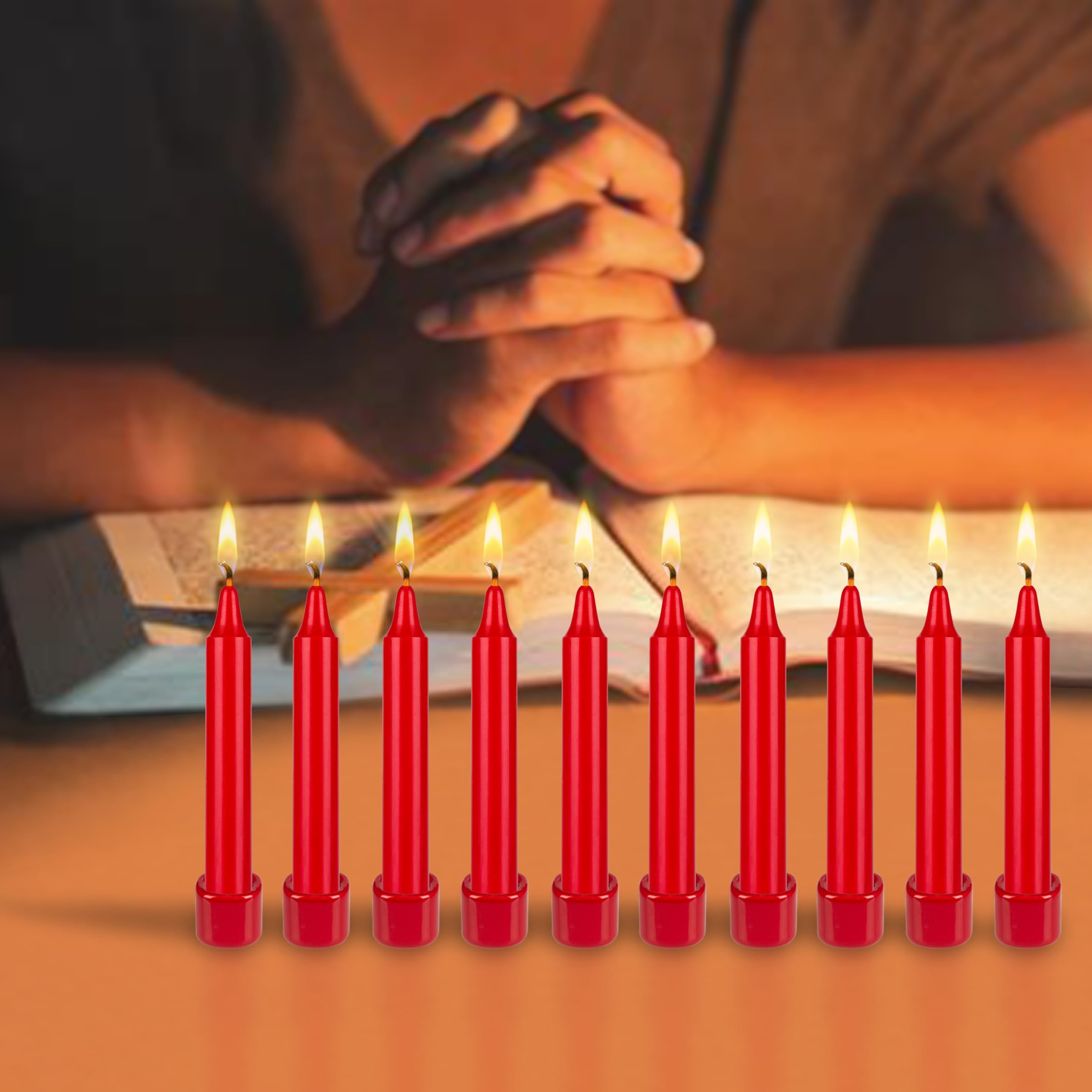 10 Red Taper Candles 4