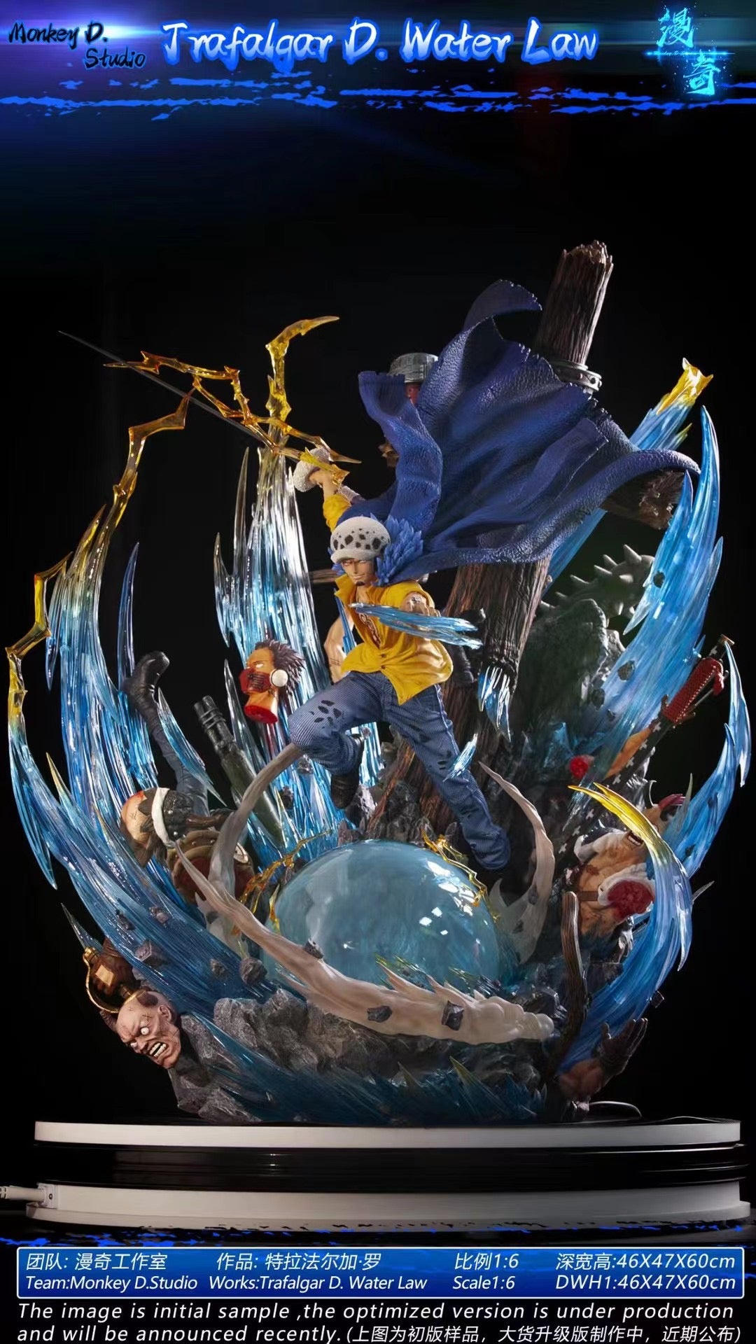 Monkey D Studio Trafalgar D. Water Law Anime Figure - One Piece Collectible Action Figure for Fans & Decor | Perfect for Anime Lovers, Gift Giving & Display