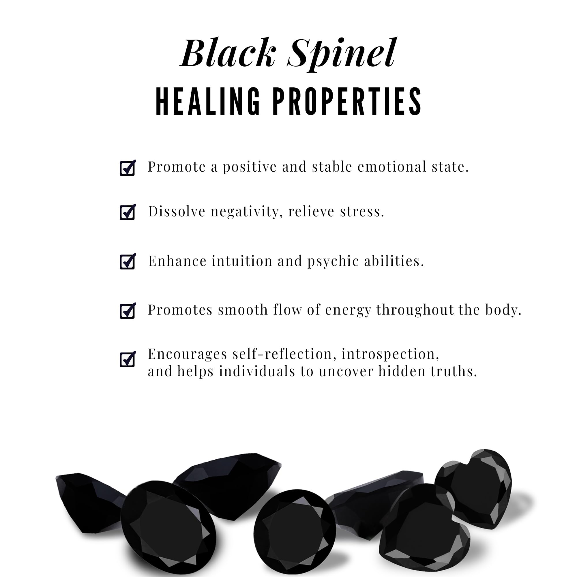 Natural Black Spinel Solitaire Stud Earrings for Women - Hypoallergenic Sterling Silver Earrings - Perfect Birthday, Anniversary & Valentine's Day Jewelry Gift for Her - Elegant Everyday Wear & Special Occasion Accessories