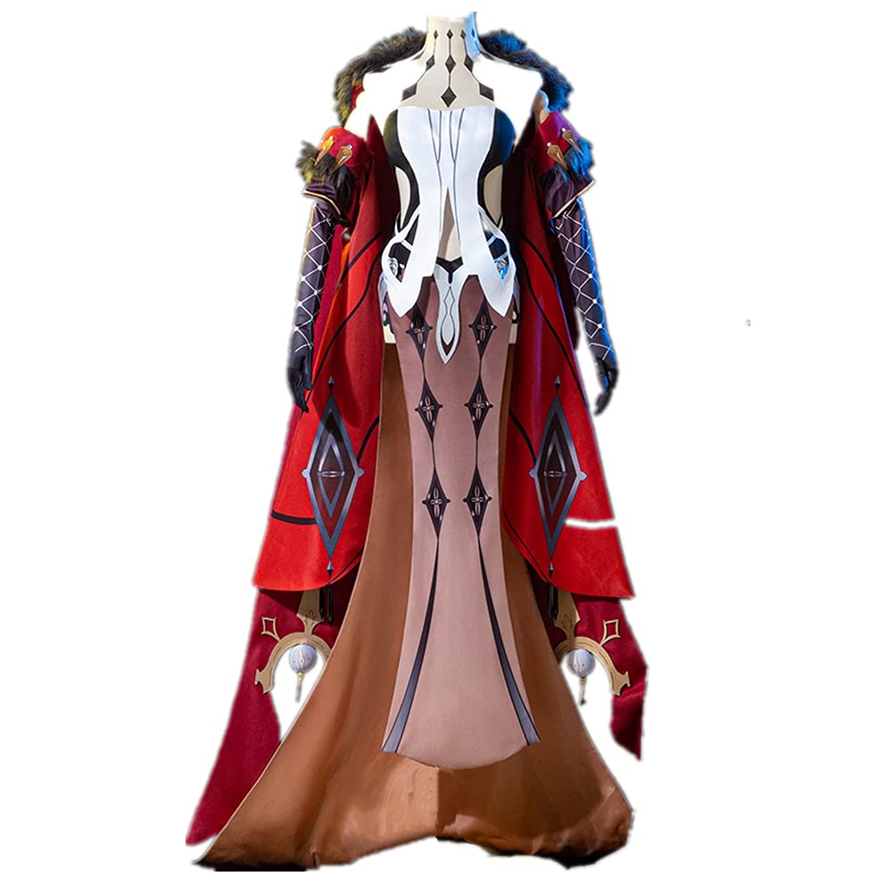 Genshin Impact La Signora Cosplay Costume Full Set with Cloak & Wig - Official Game Character Halloween Outfit for Women | Perfect for Cosplay Events, Halloween Parties & Anime Conventions