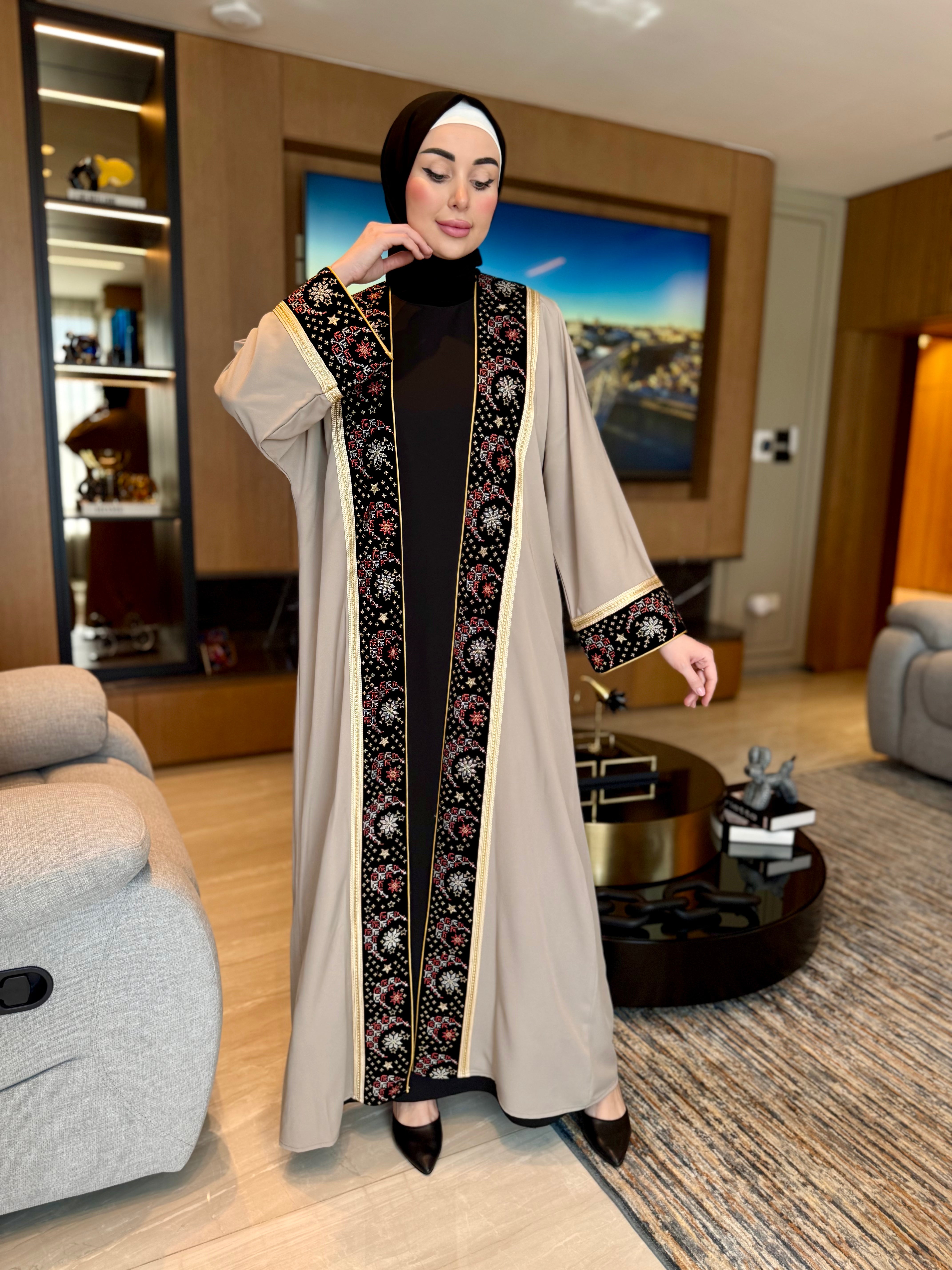 Luxury Embroidered Abaya Dress for Women - Elegant Islamic Modest Fashion - Perfect for Prayer, Weddings & Special Occasions