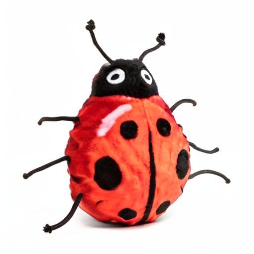 Fabdog Faballs Super Squeaky Durable Dog Ball Toys for All Breeds - Plush Squeak Toy Balls with Animal Designs (Lady Bug) - Perfect for Fetch, Training & Playtime Indoors/Outdoors