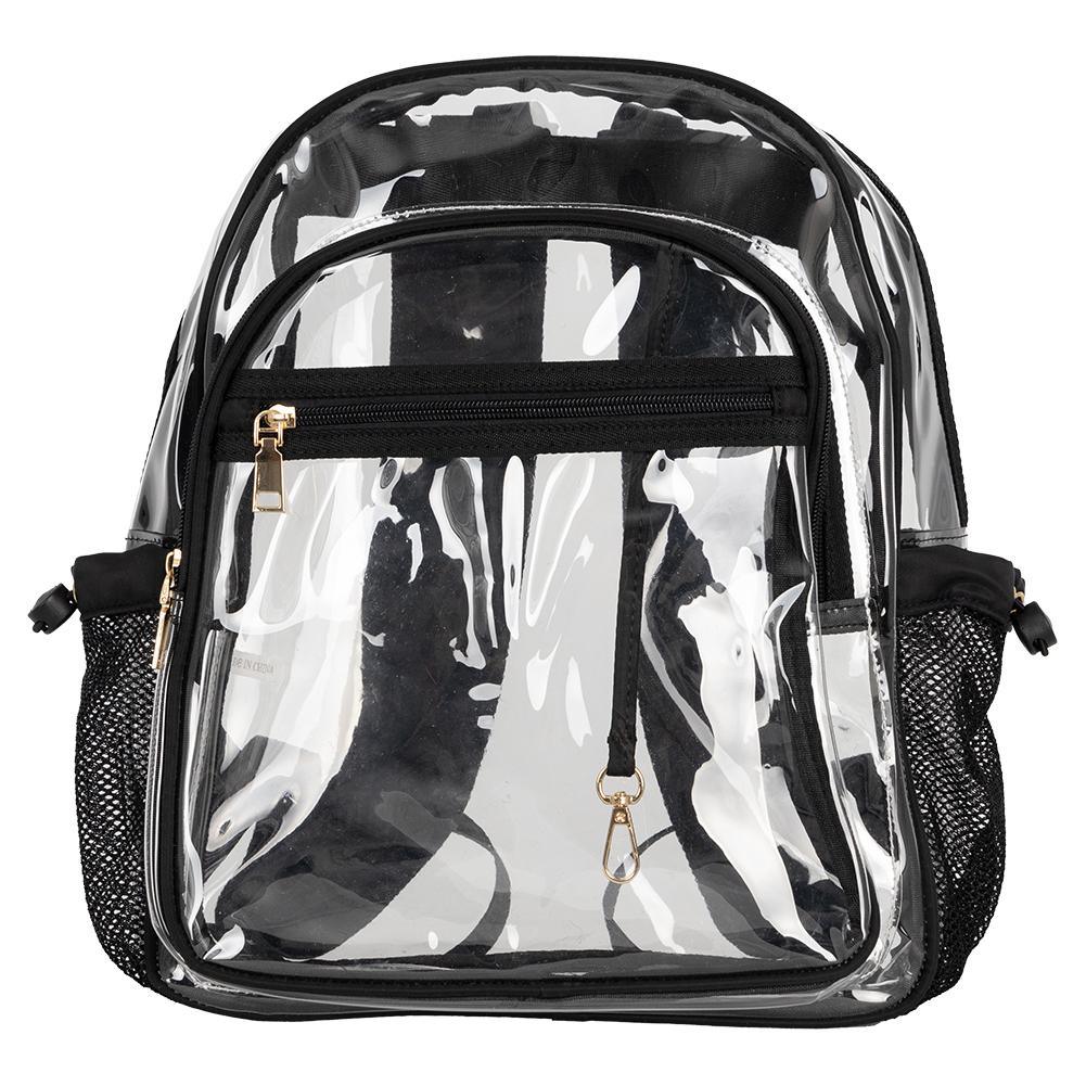 Clear Transparent Backpack for School, Work & Travel - Lightweight & Durable Black College Backpack for Students, Teachers & Professionals - Perfect for Airport Security, Gym & Everyday Use
