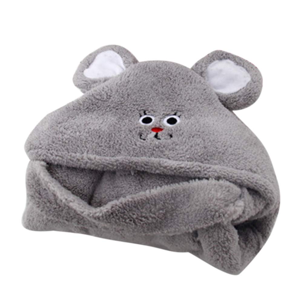 Hionre Microfiber Pet Bathrobe for Dogs & Cats - Soft, Cozy, Quick-Dry Animal Design Bath Towel with Water Absorbent Technology (Grey, XS) - Perfect for Post-Bath Drying, Grooming, and Photo Shoots