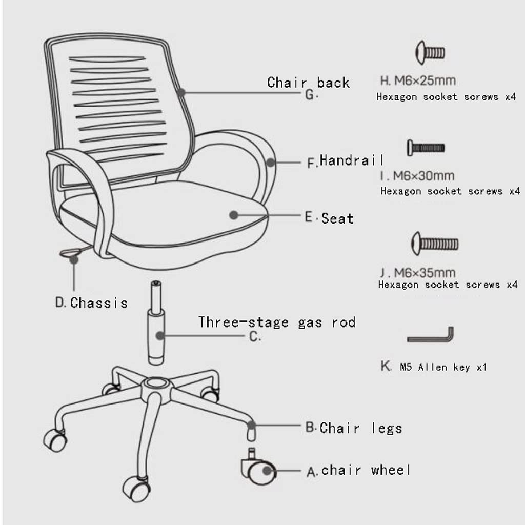 Ergonomic Black Mesh Office Chair with Fixed Armrests & Lumbar Support - Comfortable Computer Desk Chair for Home Office, Study, Gaming & Workspaces
