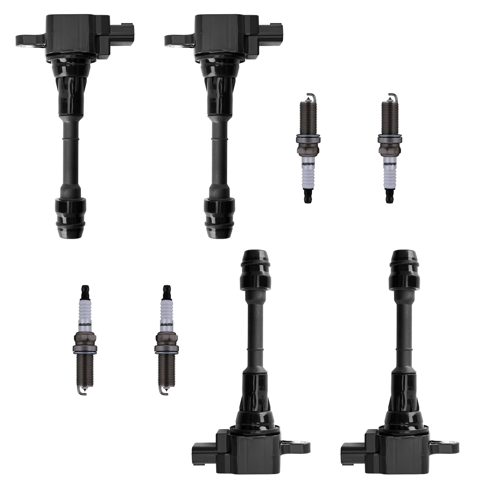 MCK 4-Piece Ignition Coil Pack & Platinum Spark Plugs Set - Compatible with Nissan Altima, Sentra, X-Trail (2002-2006) 2.5L L4 Engine - High Performance Replacement Parts for Smoother Acceleration & Better Fuel Efficiency - Perfect for Daily Commuting & Road Trips