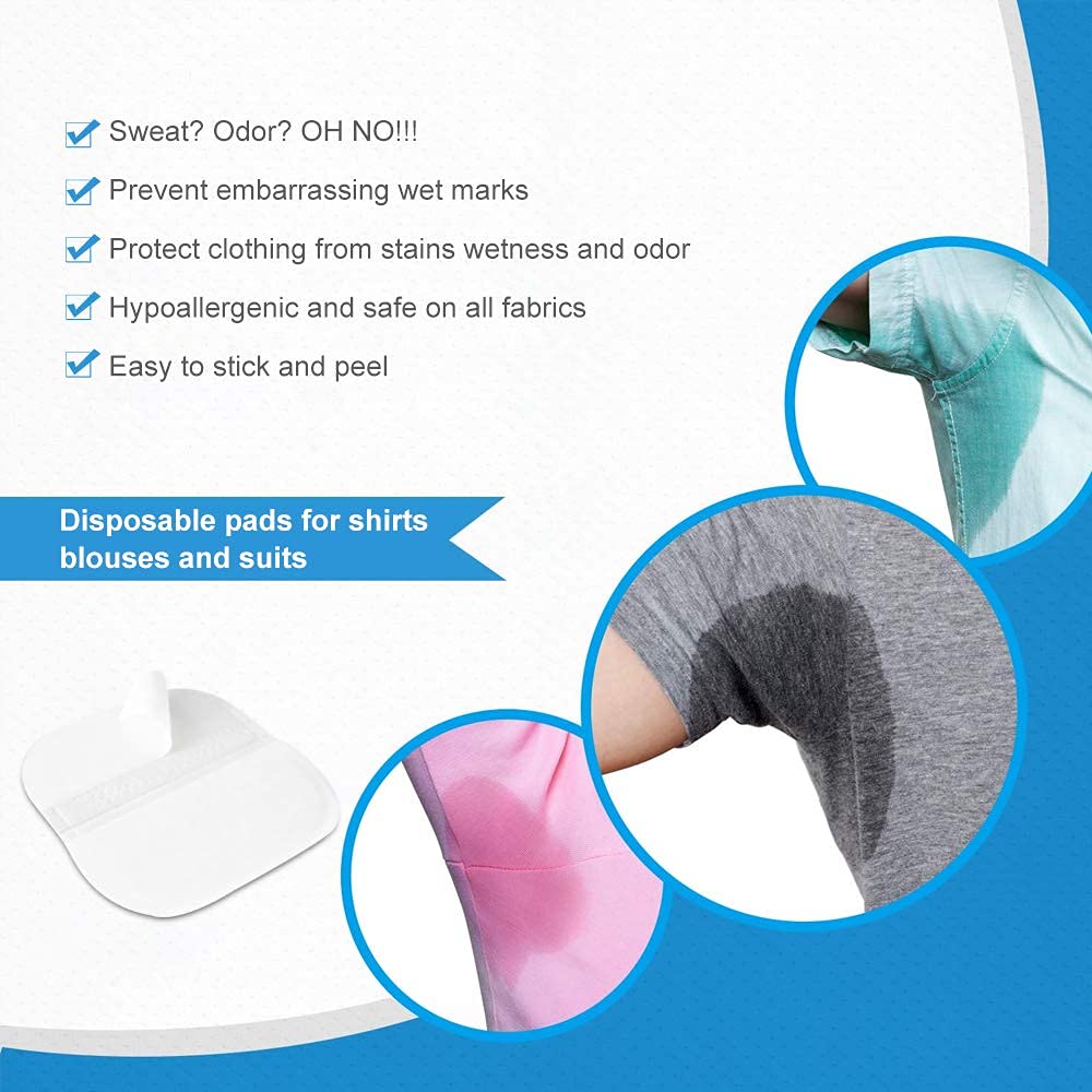 Extra Large Underarm Sweat Pads for Women & Men - 10 Pack | Hyperhidrosis Protection | Comfortable, Odorless & Invisible Sweat Guards | Strong Adhesive Disposable Pads for Dry, Confident Armpits | Perfect for Workouts, Business Attire & Hot Weather