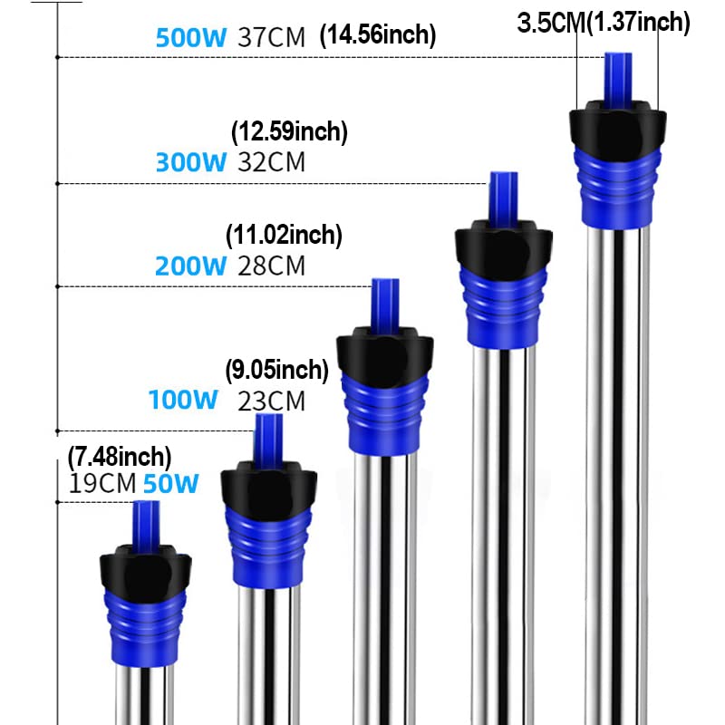 500W Submersible Adjustable Aquarium Heater for Tropical Fish Tanks - Perfect for Freshwater & Saltwater Aquariums, Fish Breeding, and Aquatic Plant Tanks