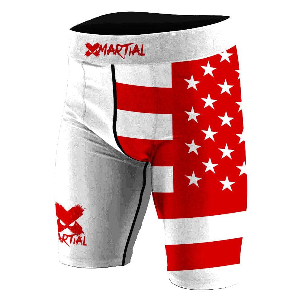 American Fighter Rank BJJ Compression Shorts - High Performance MMA & Jiu-Jitsu Training Shorts for Men - Perfect for Grappling, No-Gi & Combat Sports