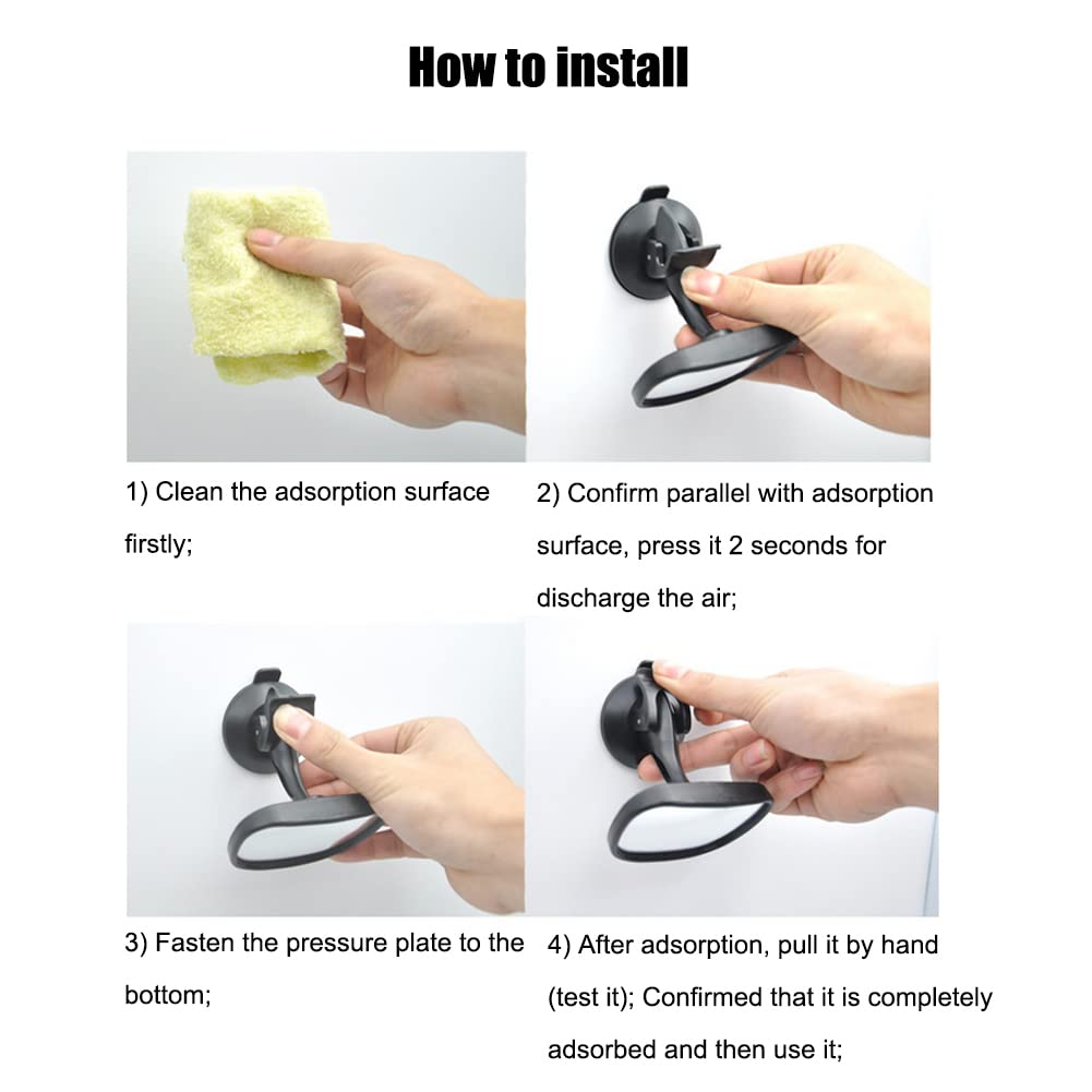 360 Degree Adjustable Shatter-Proof Baby Car Mirror - Black Acrylic Rearview Mirror for Backseat Safety with Strong Suction Cup - Perfect for Parents to Monitor Infants in Rear-Facing Car Seats During Travel