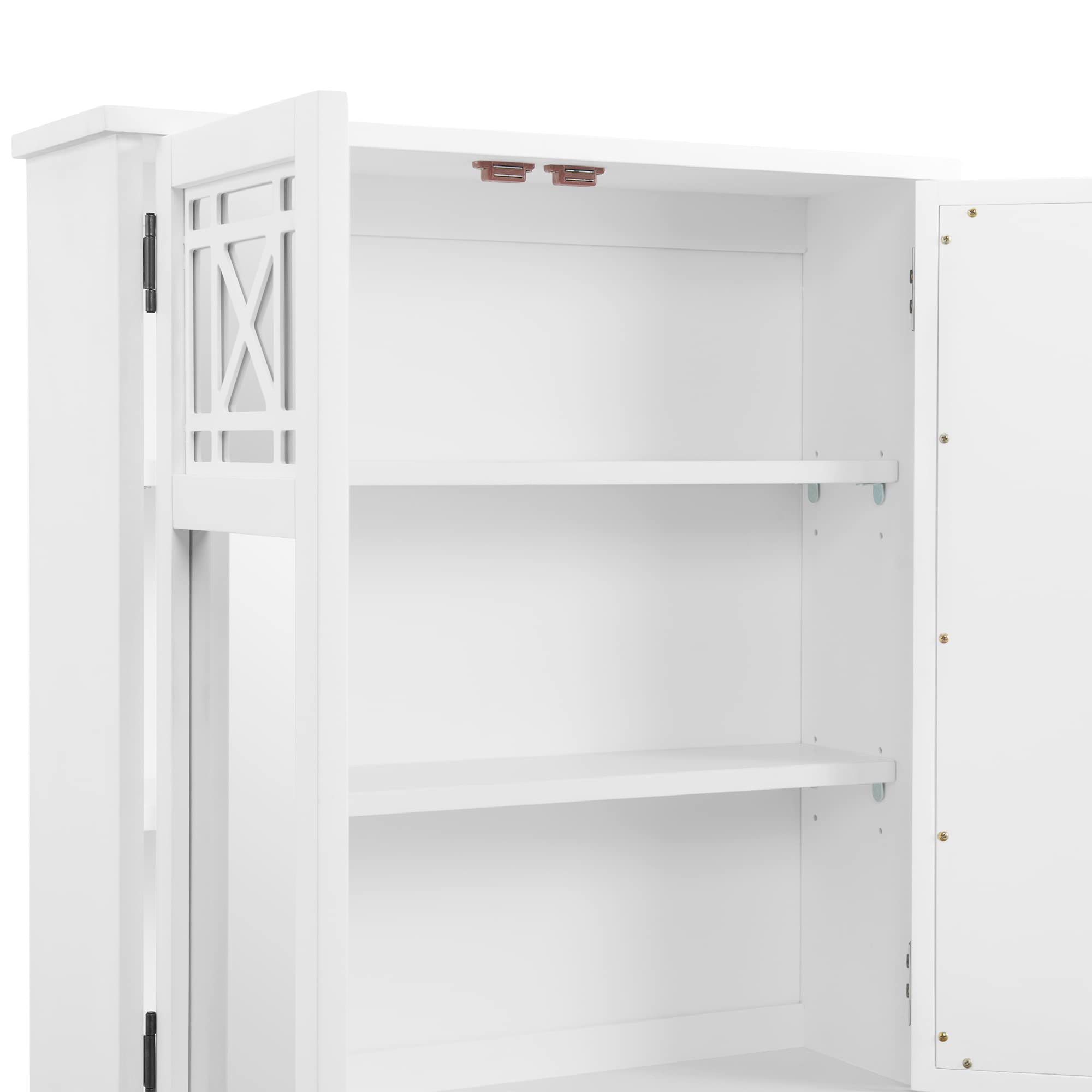 Derby White Wood Wall Mounted Bathroom Storage Cabinet - 27