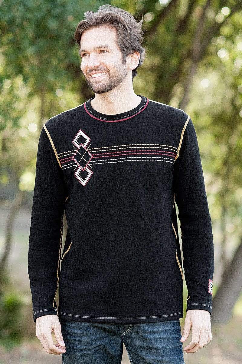 Men's Alp N Rock Triple Black Diamond Resort Crew Neck Sweatshirt - Soft Casual Pullover for Travel, Hiking & Outdoor Adventures