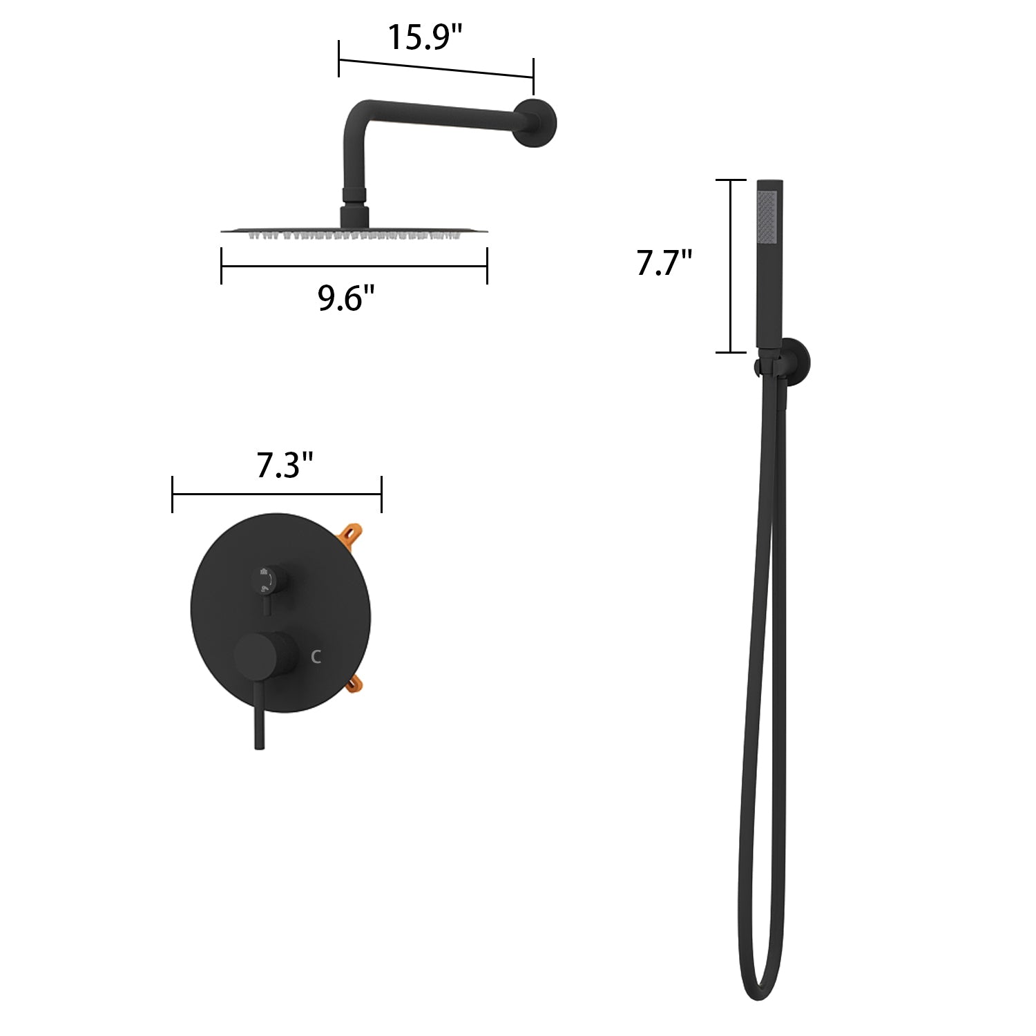 Premium Double Jet Shower Set - Round Handheld Shower Head with Full Body Spray Jets for Spa-Like Experience | Perfect for Bathroom Renovation & Relaxing Shower Time