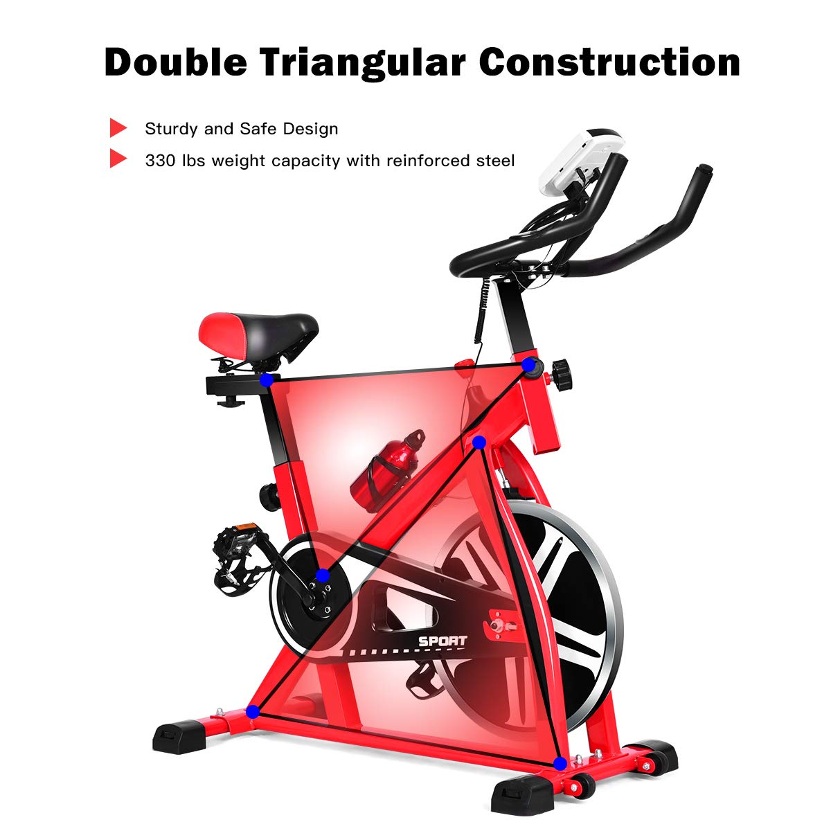 Premium Exercise Bike for Home Workouts - Adjustable Magnetic Resistance, LCD Display & Comfortable Seat - Perfect for Cardio, Weight Loss & Indoor Cycling Training