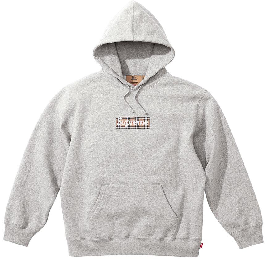 SUPREME x BURBERRY Box Logo Hooded Sweatshirt 2022 Spring Summer Collection - Streetwear Fashion Hoodie for Men & Women | Perfect for Urban Outfits, Casual Wear, and Hip-Hop Style
