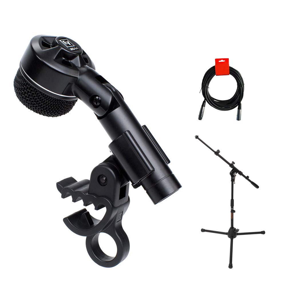 Electro-Voice ND44 Dynamic Tight Cardioid Instrument Microphone Bundle with Short Tripod Stand & XLR Cable - Perfect for Studio Recording, Live Performances, Podcasting, and Instrument Amplification