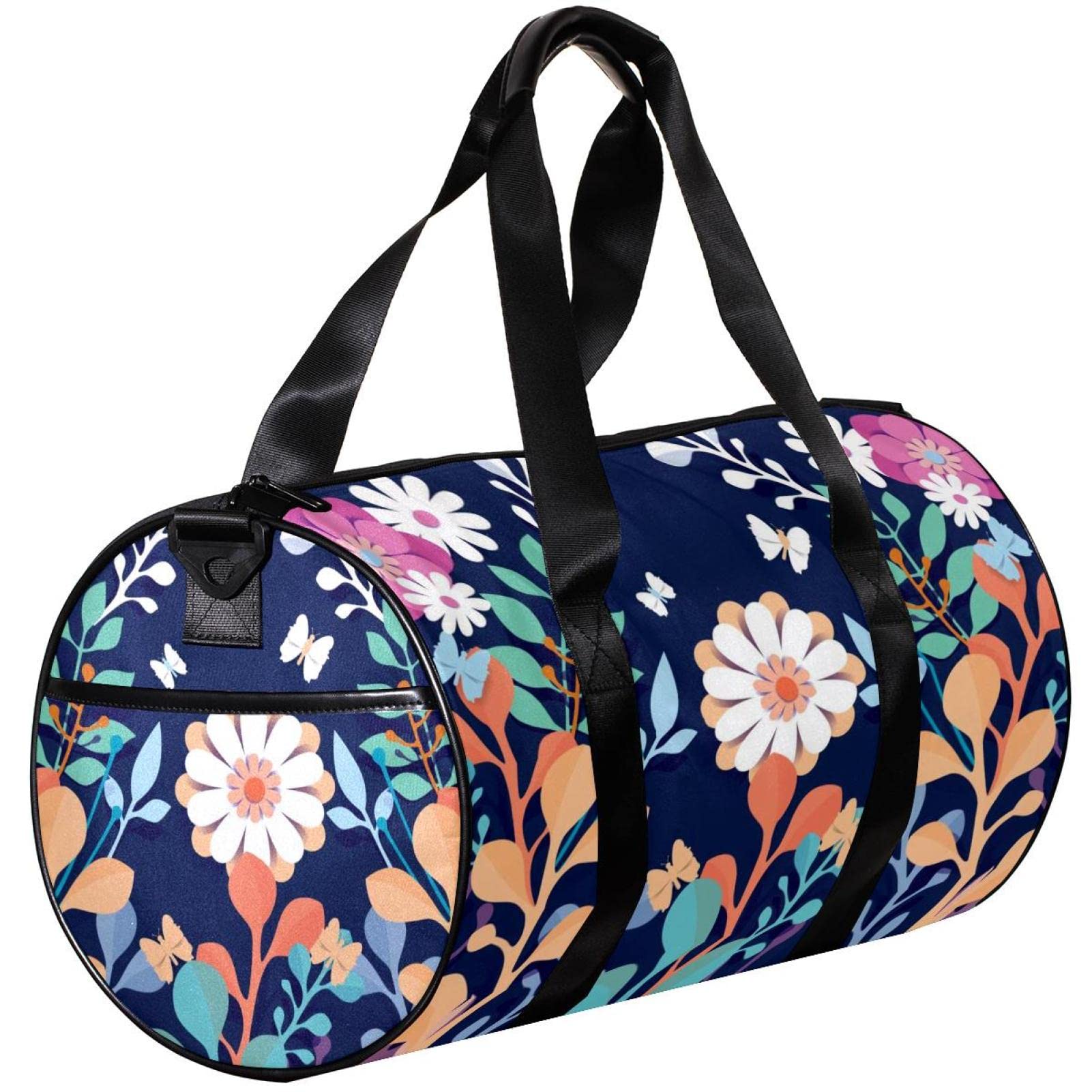 Stylish Floral Gym Duffle Bag for Women & Men - Large Sports Workout Bag with Multiple Pockets - Perfect for Gym, Yoga, Travel & Fitness Activities