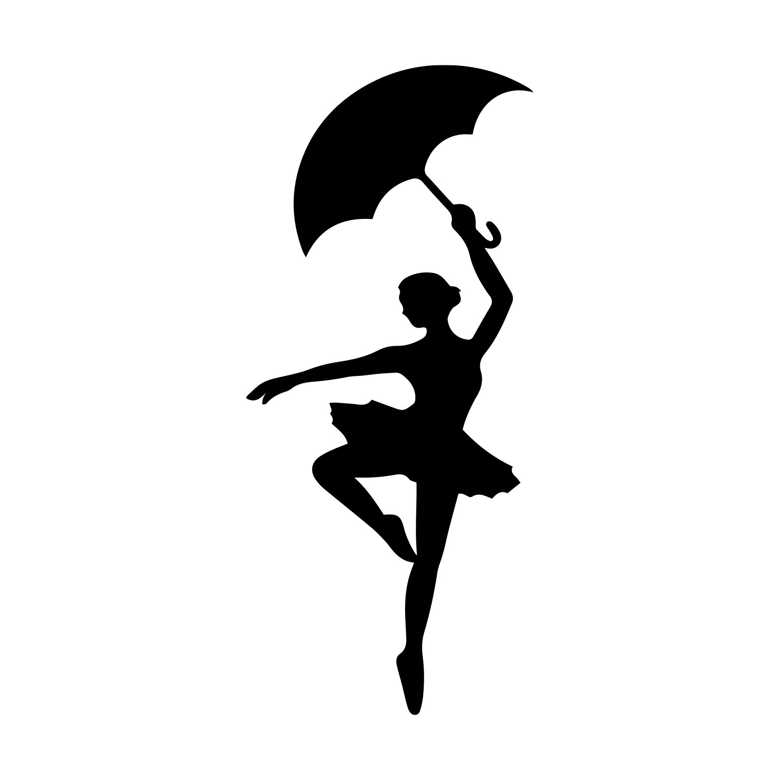 Ballerina with Umbrella Vinyl Decal Sticker - 5.5 Inch Black Waterproof Decal for Laptop, Car, Notebook, Phone - Perfect for Dance Enthusiasts & Gift Giving