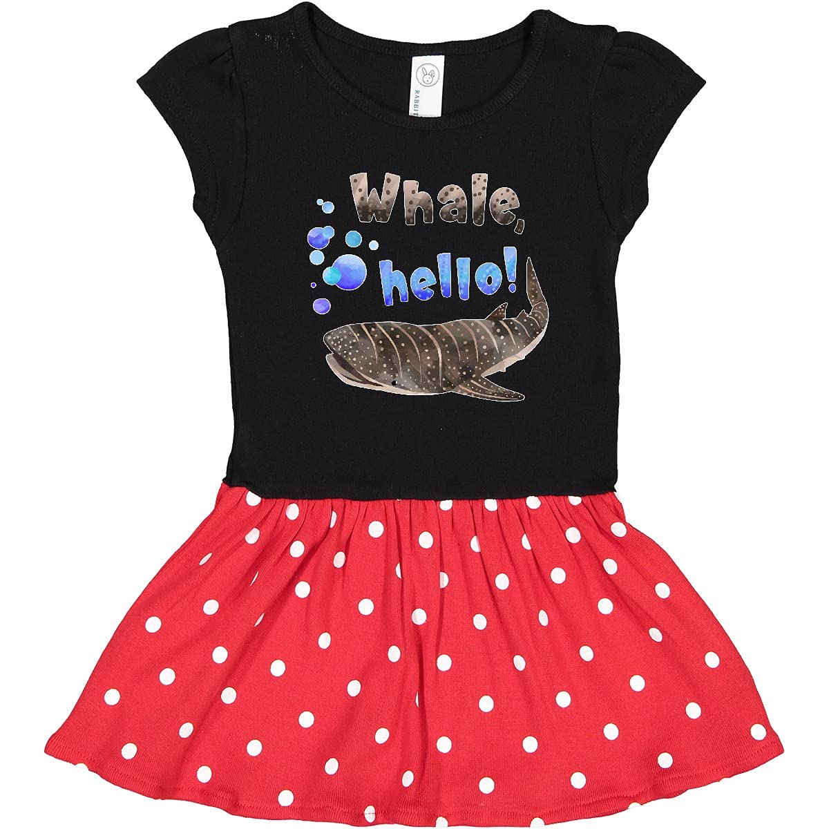 Inktastic Whale Hello Cute Whale Shark with Bubbles Toddler Dress - Adorable Baby Girl Outfit for Beach, Birthday & Casual Wear