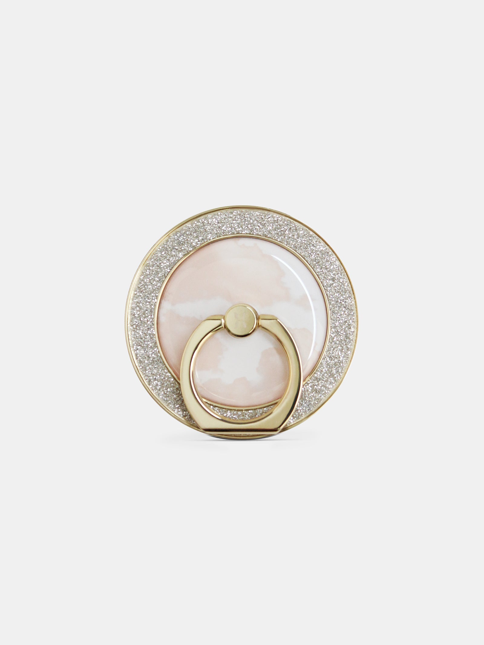 Cloud Kiss Shimmer Ring Spinner - Magsafe Compatible Pink Phone Grip & Stand for iPhone 14/13/12, Galaxy S23/S22 - Perfect for Selfies, Videos & Hands-Free Viewing