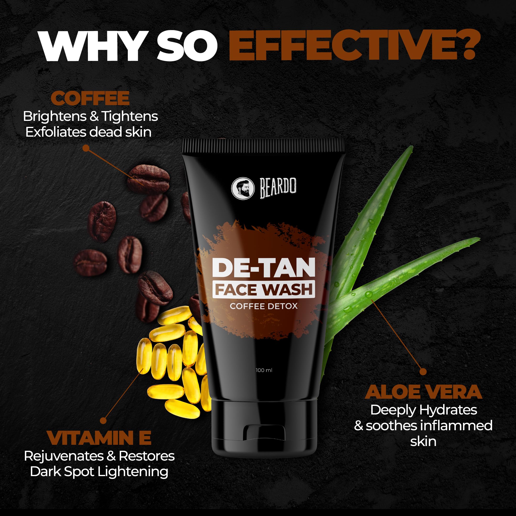 Beardo Ban the Tan Kit for Men - Detan Face Wash with Coffee Extracts & Vitamin E, Exfoliating Face Scrub - Premium Grooming Gift Set for Boyfriend, Husband | Valentine's Day, Birthday, Anniversary Present | Perfect for Daily Skincare Routine & Special Occasions