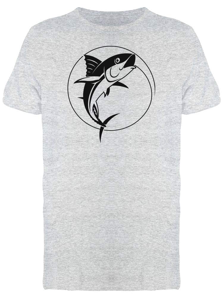 Men's Black Fishing Icon T-Shirt - Comfortable Casual Wear for Outdoor Fishing & Everyday Use