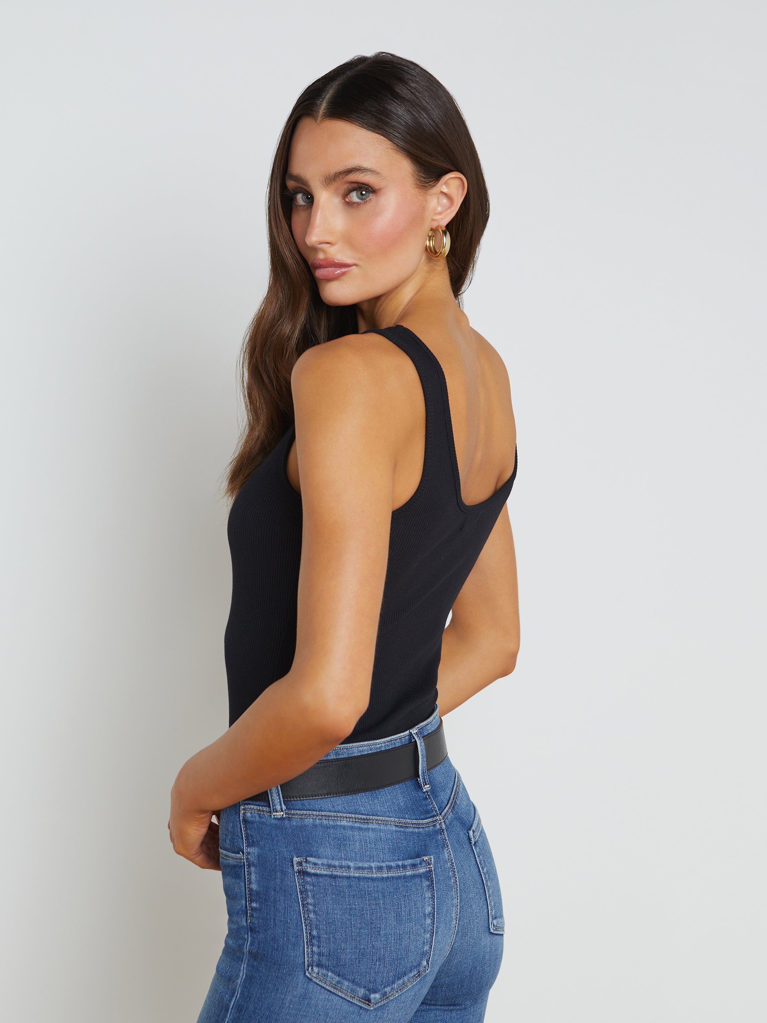 Nica Scoop Neck Bodysuit for Women - Stretchy Comfort Fit Seamless Layering Top - Perfect for Casual Wear, Workout & Everyday Outfits