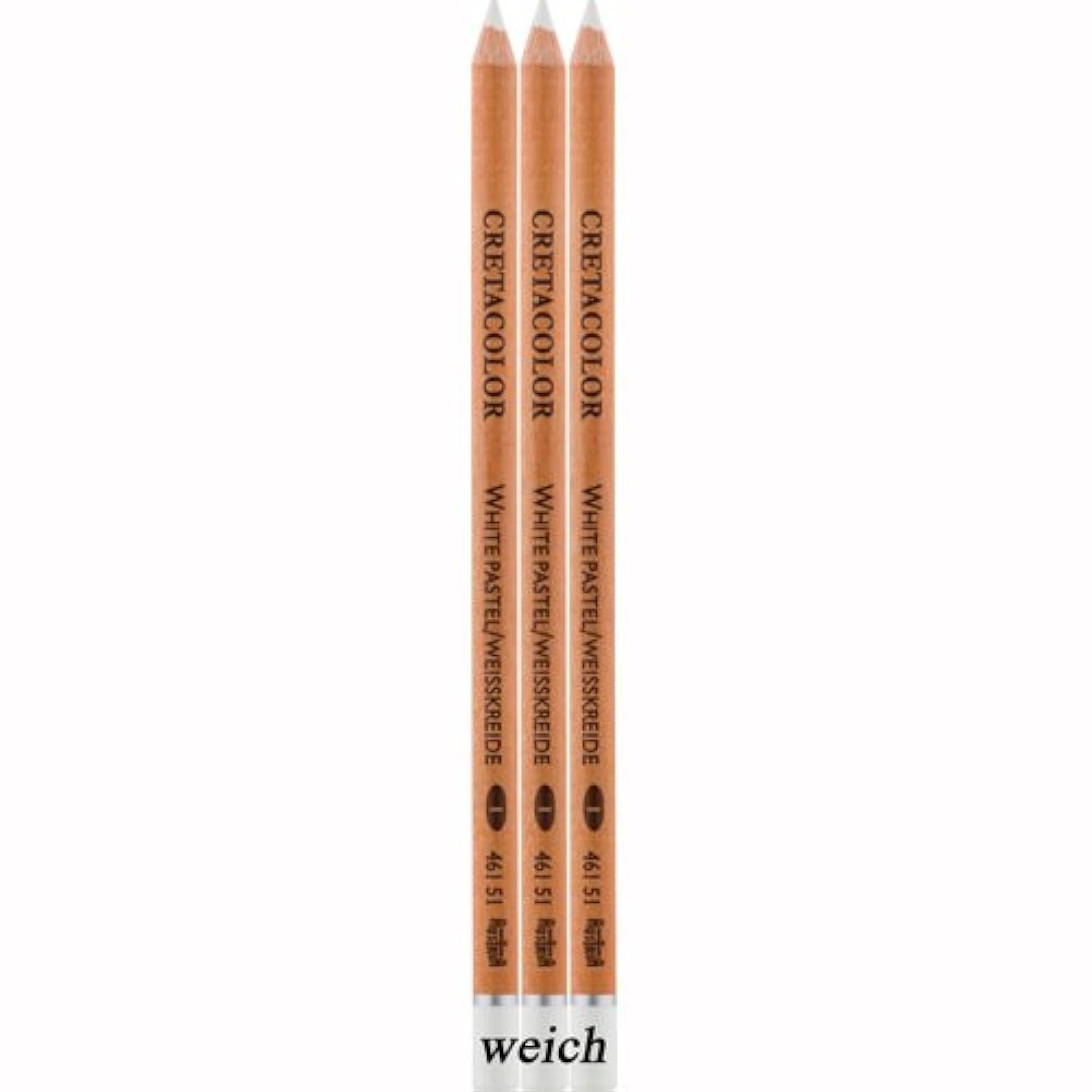 CretaColor White Soft Chalk Pencils - 3 Pack for Drawing, Sketching & Chalkboard Art | Ideal for Artists, Teachers & DIY Projects