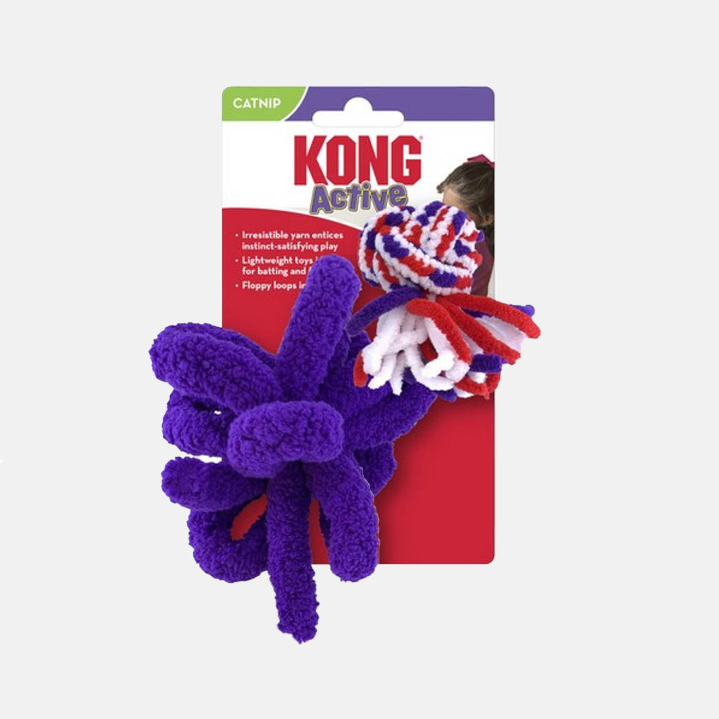KONG Cat Active Rope Toy - Durable Red & Purple Interactive Cat Toy for Play & Exercise | Perfect for Indoor Cats & Playtime Bonding
