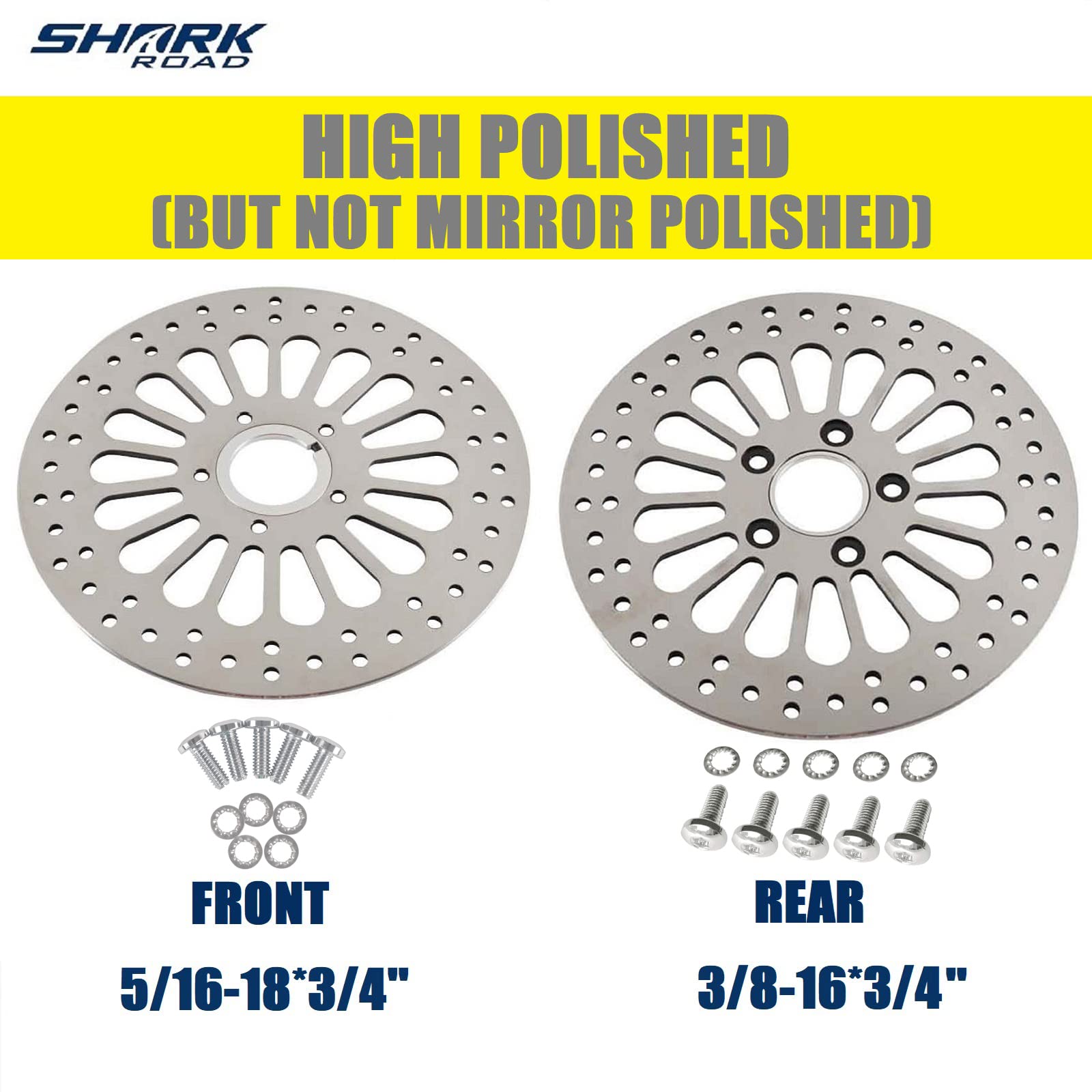 SHARKROAD 1 Pair Front & Rear Brake Rotors 11.5