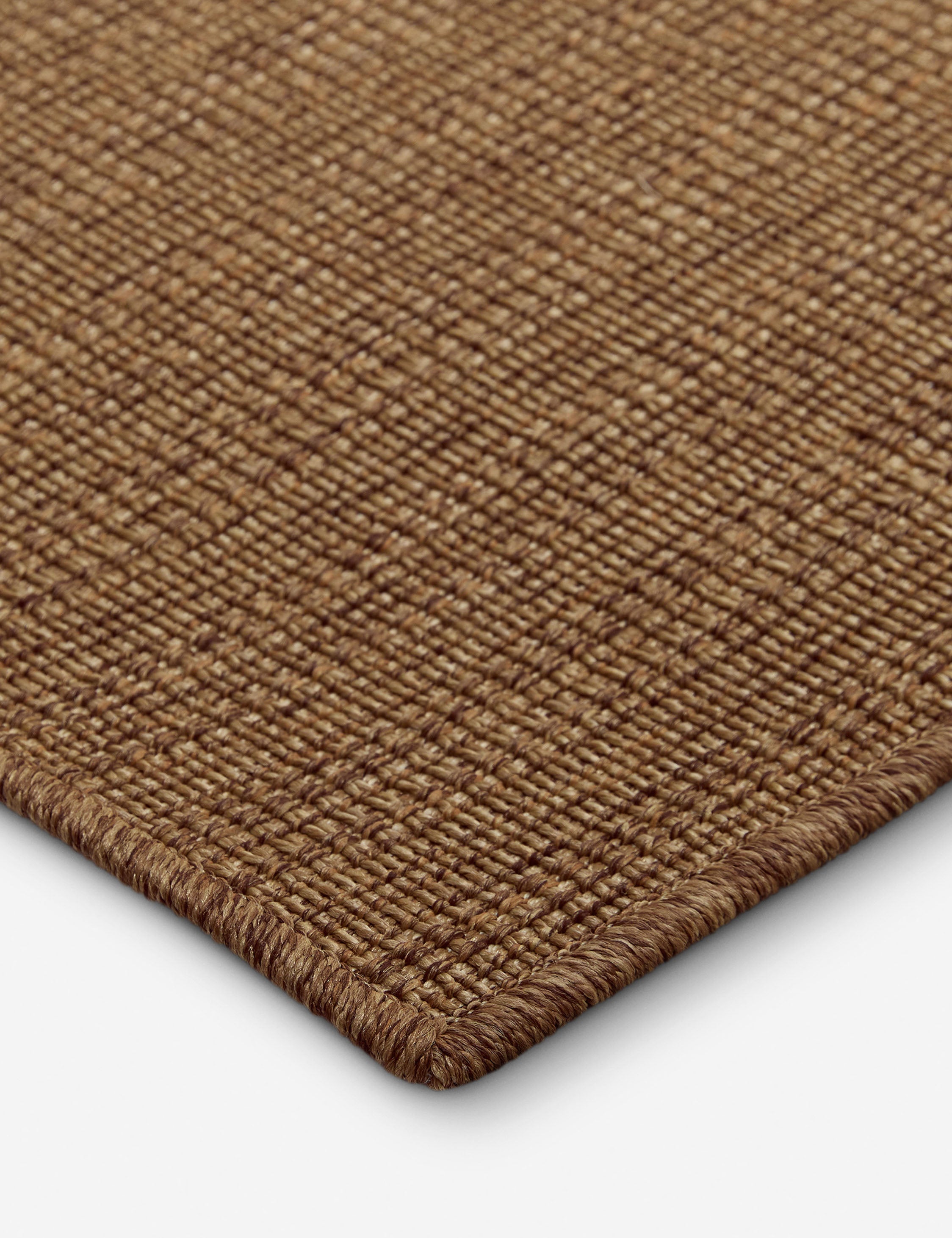 Custom Handmade Nica Indoor/Outdoor Rug - Burnt Umber 5.5'x6' Non-Slip Area Rug for Patio, Living Room & Bedroom