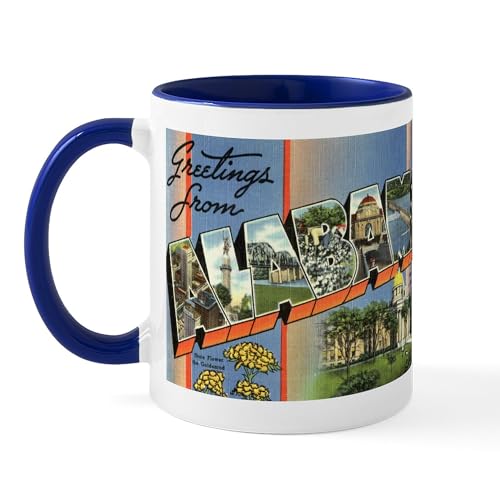 White/Navy Inside - Greetings From Alabama Mug