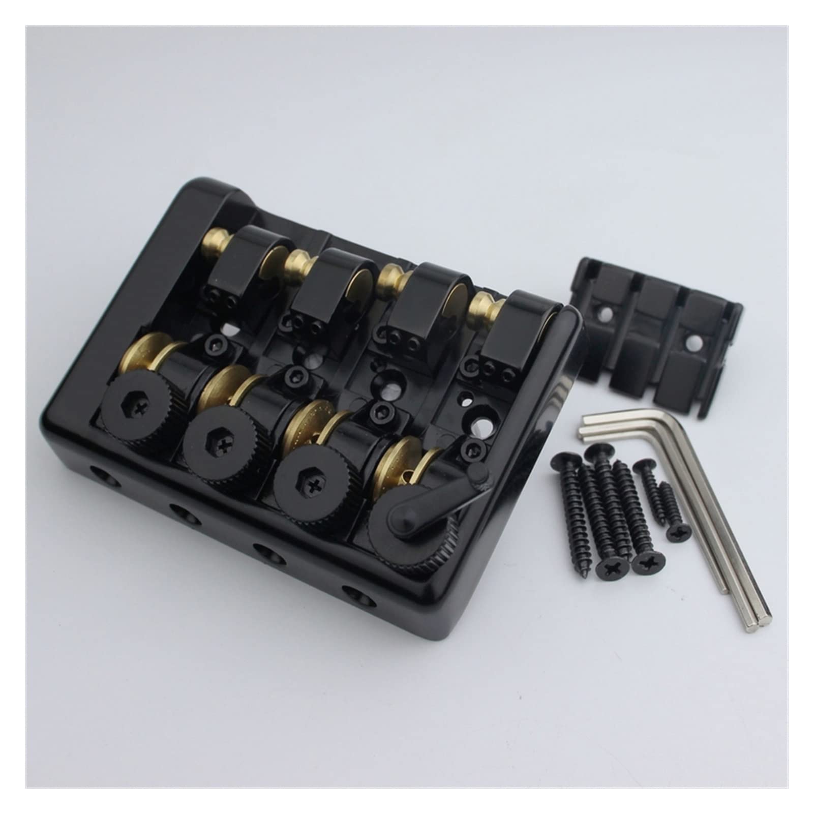4 String Headless Black Guitar Bridge Replacement for Bass - Durable & Easy Install, Perfect for DIY Guitar Repairs & Upgrades