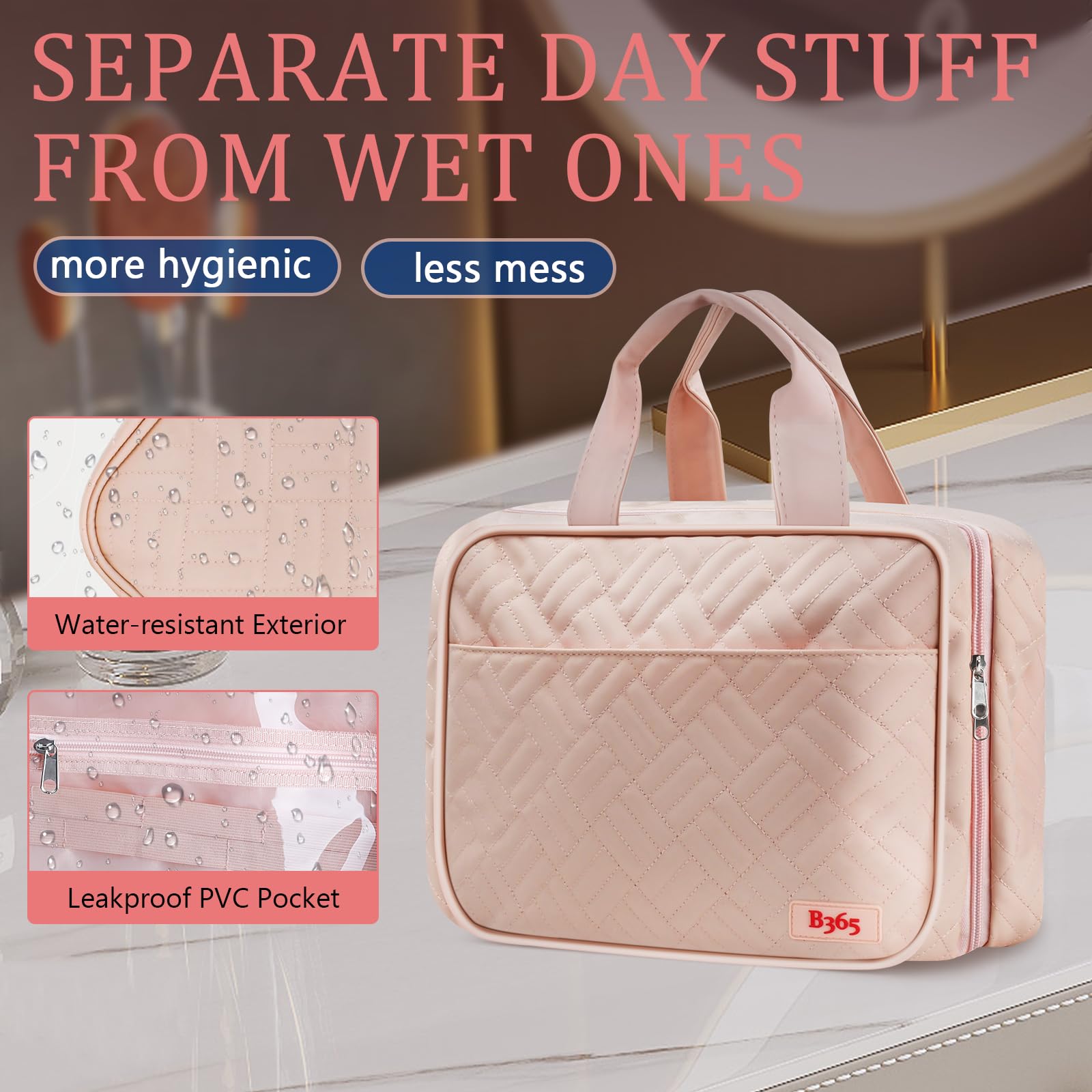 Waterproof Hanging Toiletry Bag for Women - Travel Makeup Organizer - Perfect Gift for Travelers