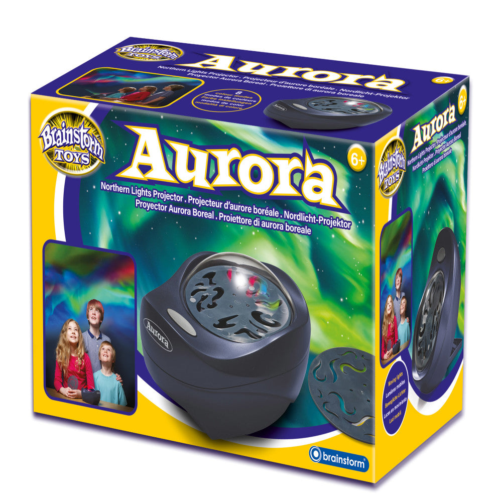 Brainstorm Toys Aurora Lights Projector - Northern & Southern Lights STEM Educational Toy for Kids | Bedroom Night Light & Science Learning Gift