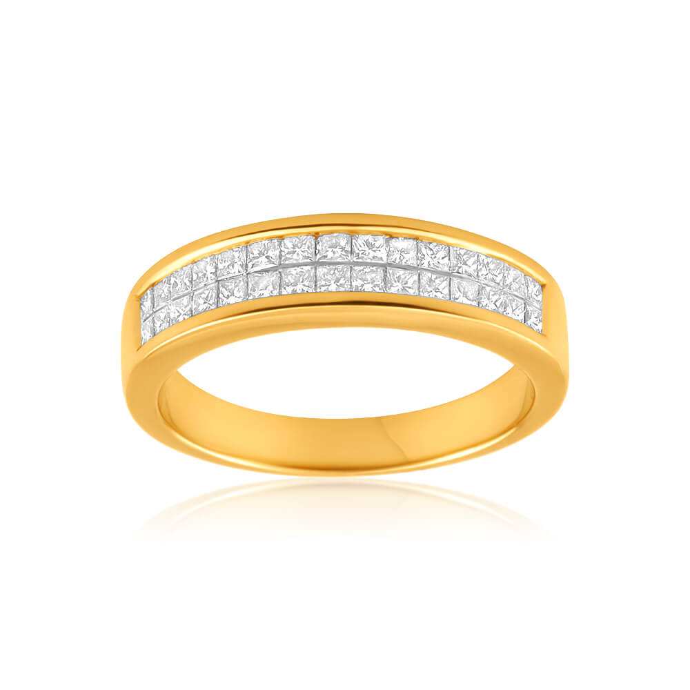 18ct Yellow Gold 'Yasmine' Diamond Ring - 0.75 Carats, Elegant Wedding Band, Anniversary Gift for Her, Perfect for Engagement & Special Occasions