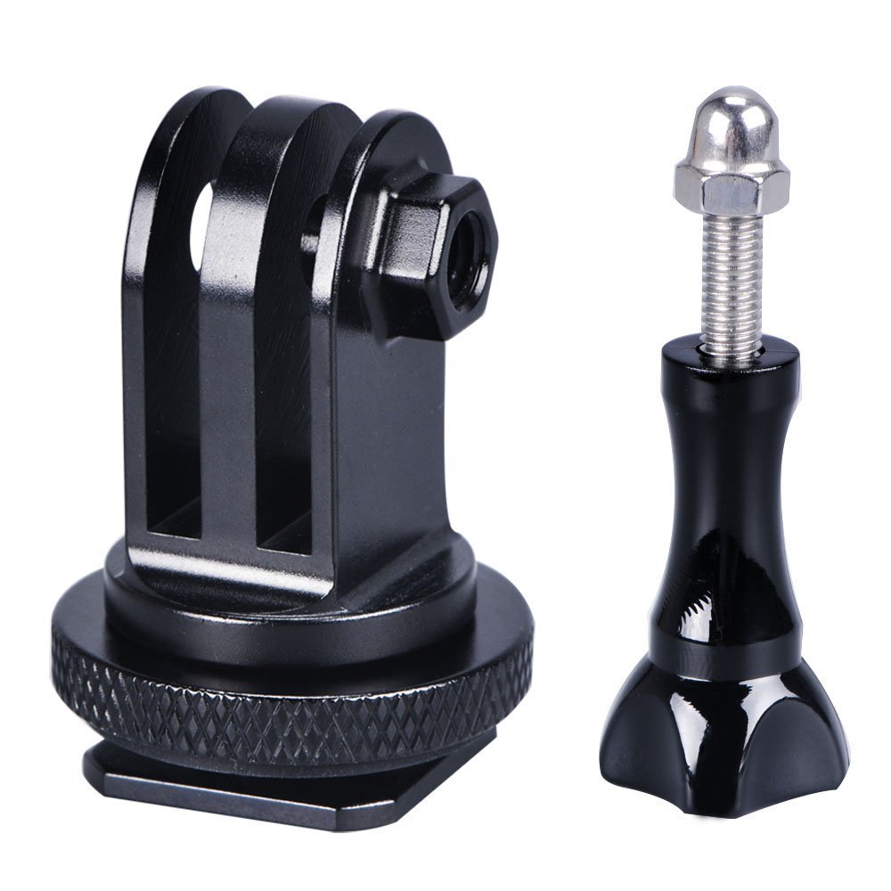 Smatree Aluminum Tripod Screw to DSLR Camera Flash Cold Shoe Mount Adapter - Compatible with GoPro Hero 13/12/11/10/MAX/9/8/7/6 & DJI Osmo Action 5 Pro - Durable Aluminum Shoe Mount for Photography & Videography - Perfect for Vlogging, Action Shots & Studio Lighting Setups