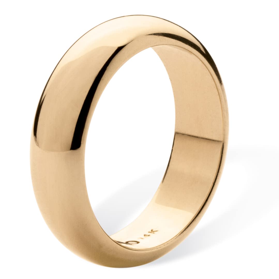 14K Yellow Gold Nano Diamond Resin Filled Wedding Ring for Women - 6mm Wide Comfort Fit Band, Durable & Hypoallergenic Bridal Jewelry - Perfect for Engagement, Anniversary & Everyday Wear