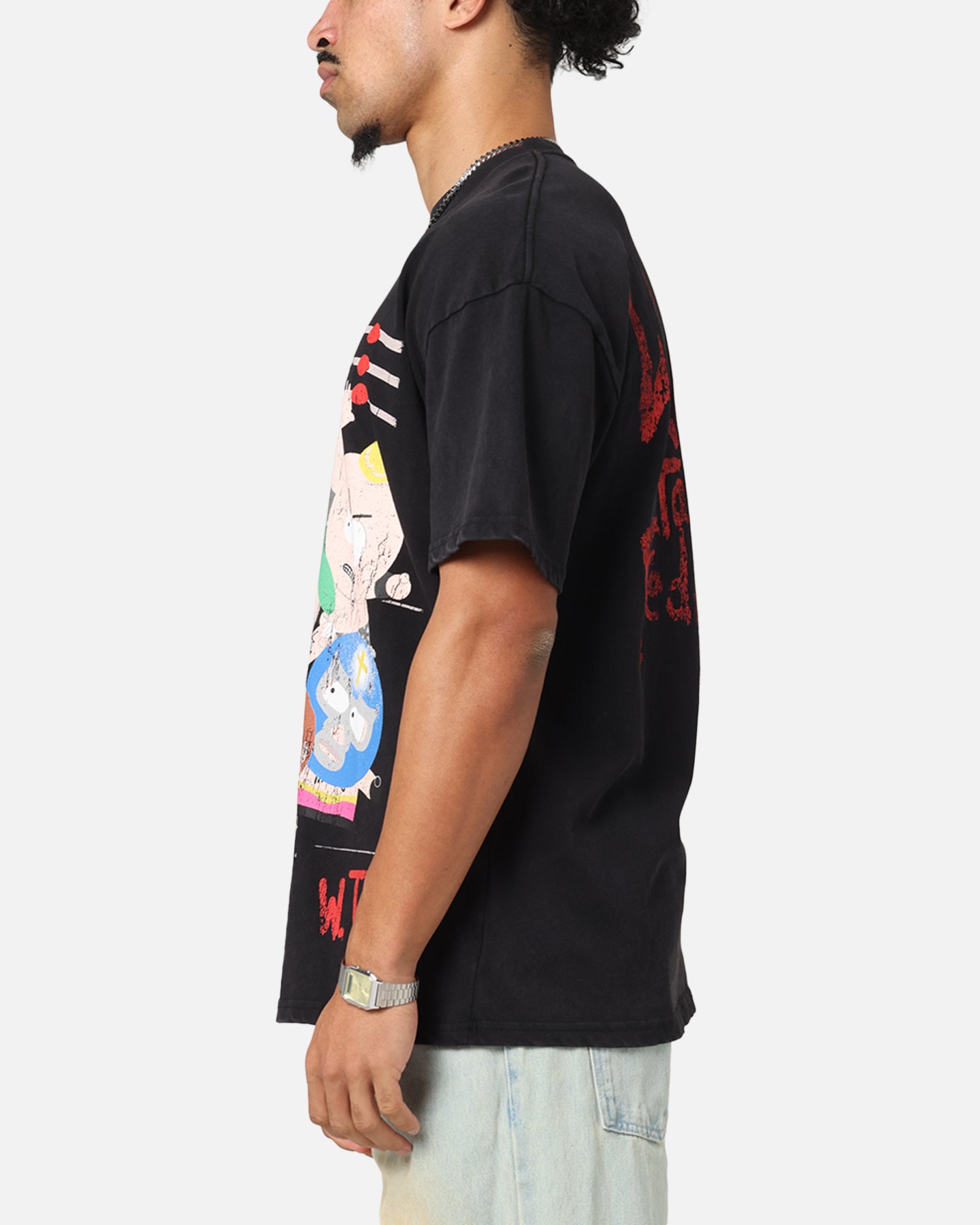 Vintage South Park WTF Black Acid Wash T-Shirt - 73 Studio Retro Graphic Tee for Casual Wear & Pop Culture Fans