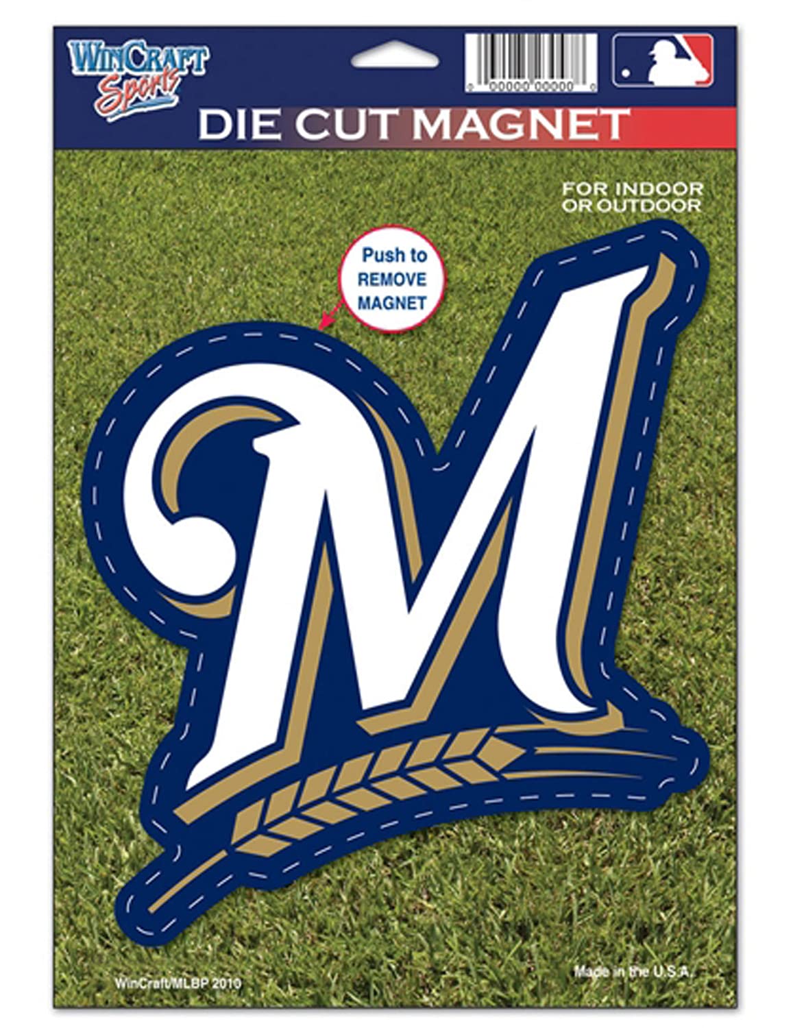 MLB Milwaukee Brewers 82797010 Die Cut Logo Magnet - Small Black Refrigerator Magnet for Fans, Offices & Home Decor | Officially Licensed MLB Merchandise