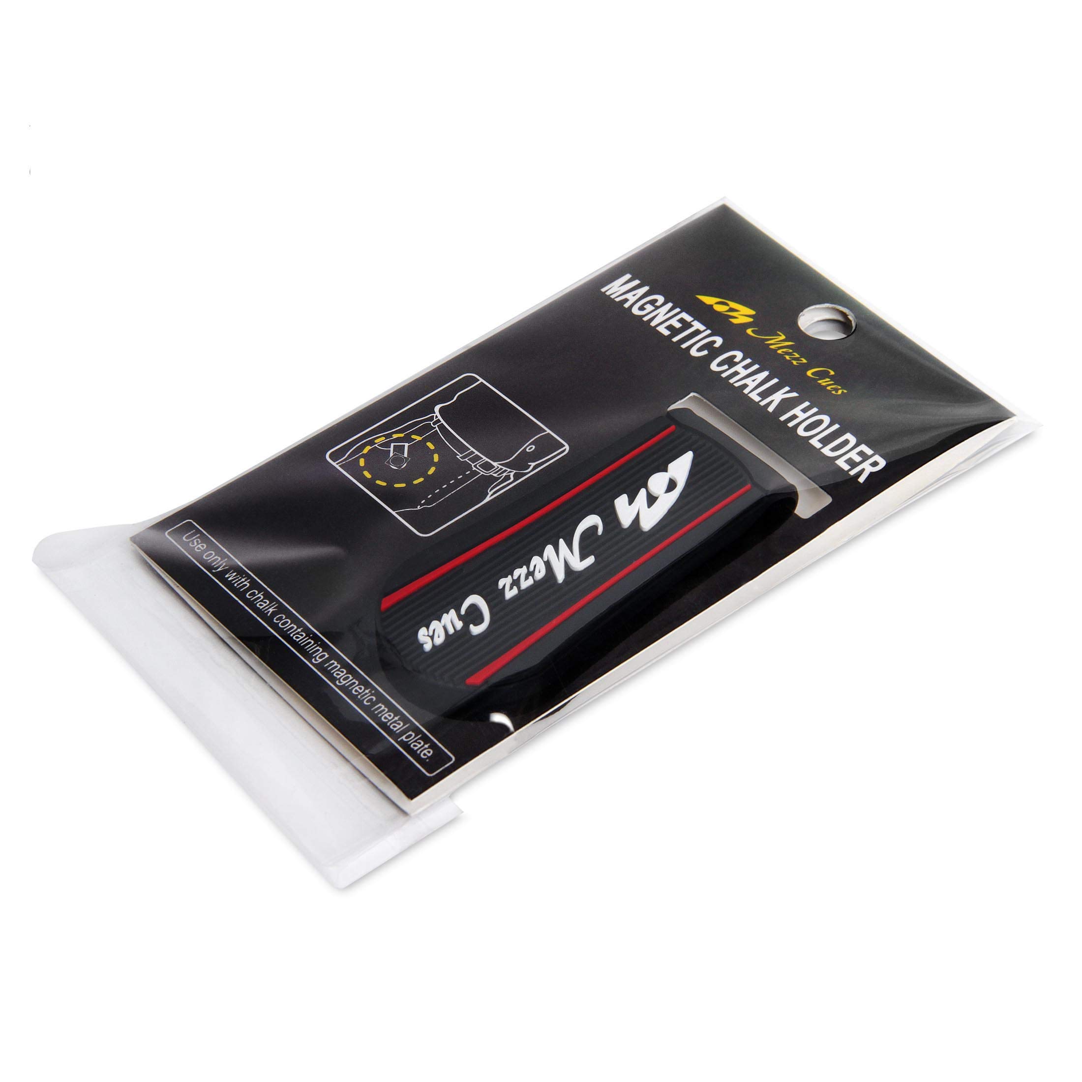 Premium Magnetic Pool Billiard Chalk Holder - Black with White Logo - Secure & Convenient Chalk Accessory for Pool Players - Perfect for Home Game Rooms, Bars, and Professional Tournaments