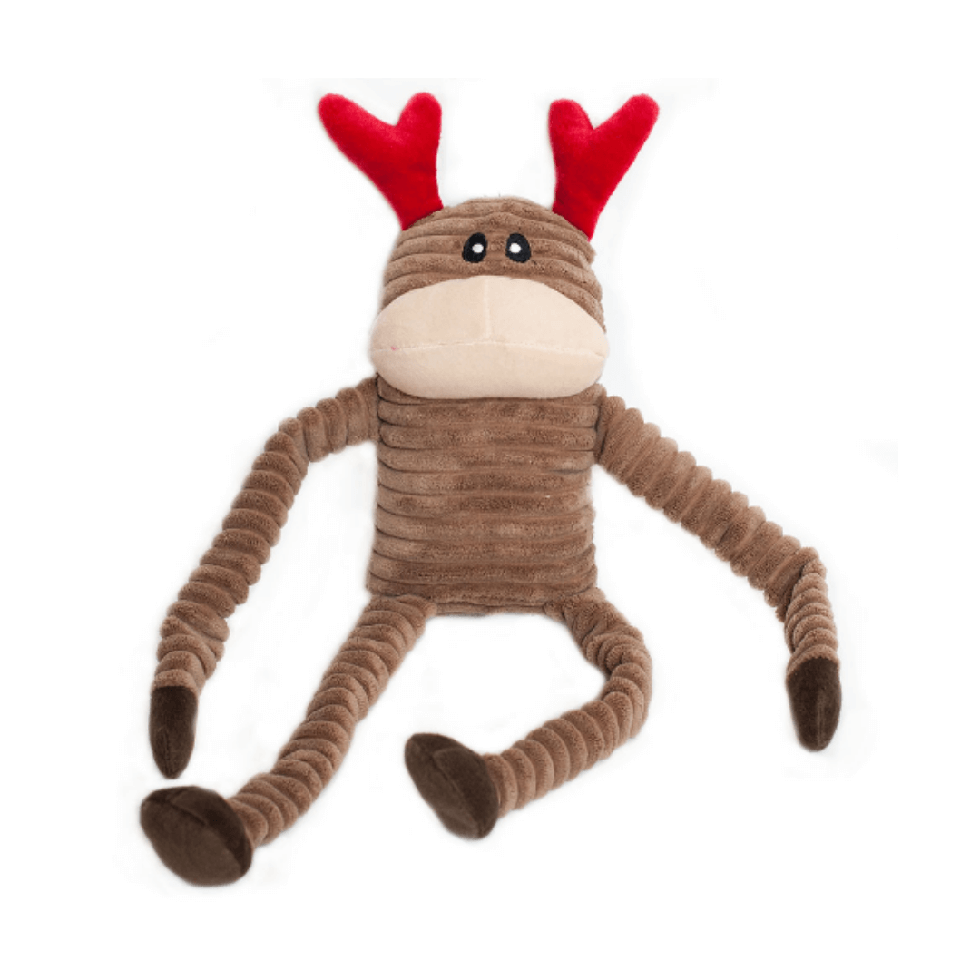 ZippyPaws Reindeer Dog Toy - Interactive Chew Toy for Small & Large Dogs - Perfect for Playtime, Training & Holiday Gifts