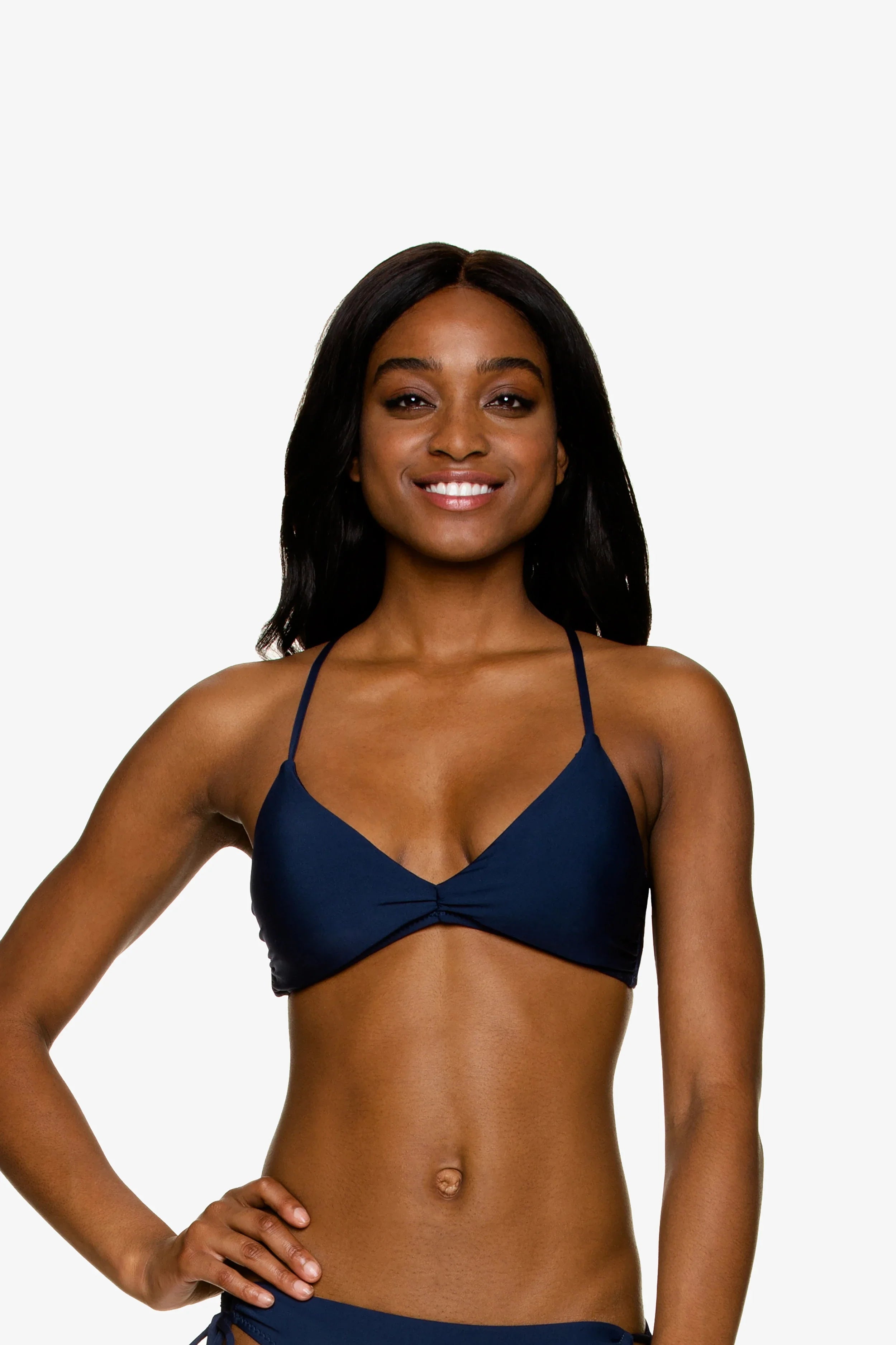 Lace Back Bralette - Comfortable Navy Blue Bralette for Women | Perfect for Yoga, Lounge & Everyday Wear