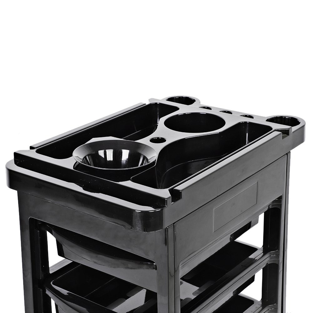 Professional Beauty Salon Rolling Trolley Cart with 5 Drawers - Adjustable Height Hair Salon Storage Organizer for Styling Tools, Scissors & Supplies | Perfect for Salon, Spa & Home Use