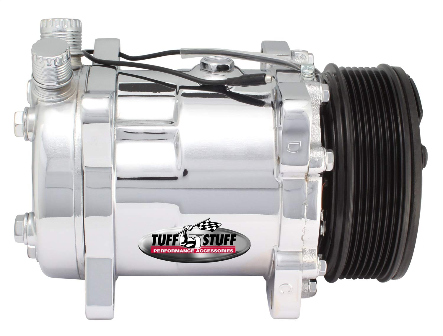Tuff Stuff 4515NA6G Chrome 6-Groove Pulley Sanden AC Compressor - Perfect for Car Air Conditioning System Repair & Replacement